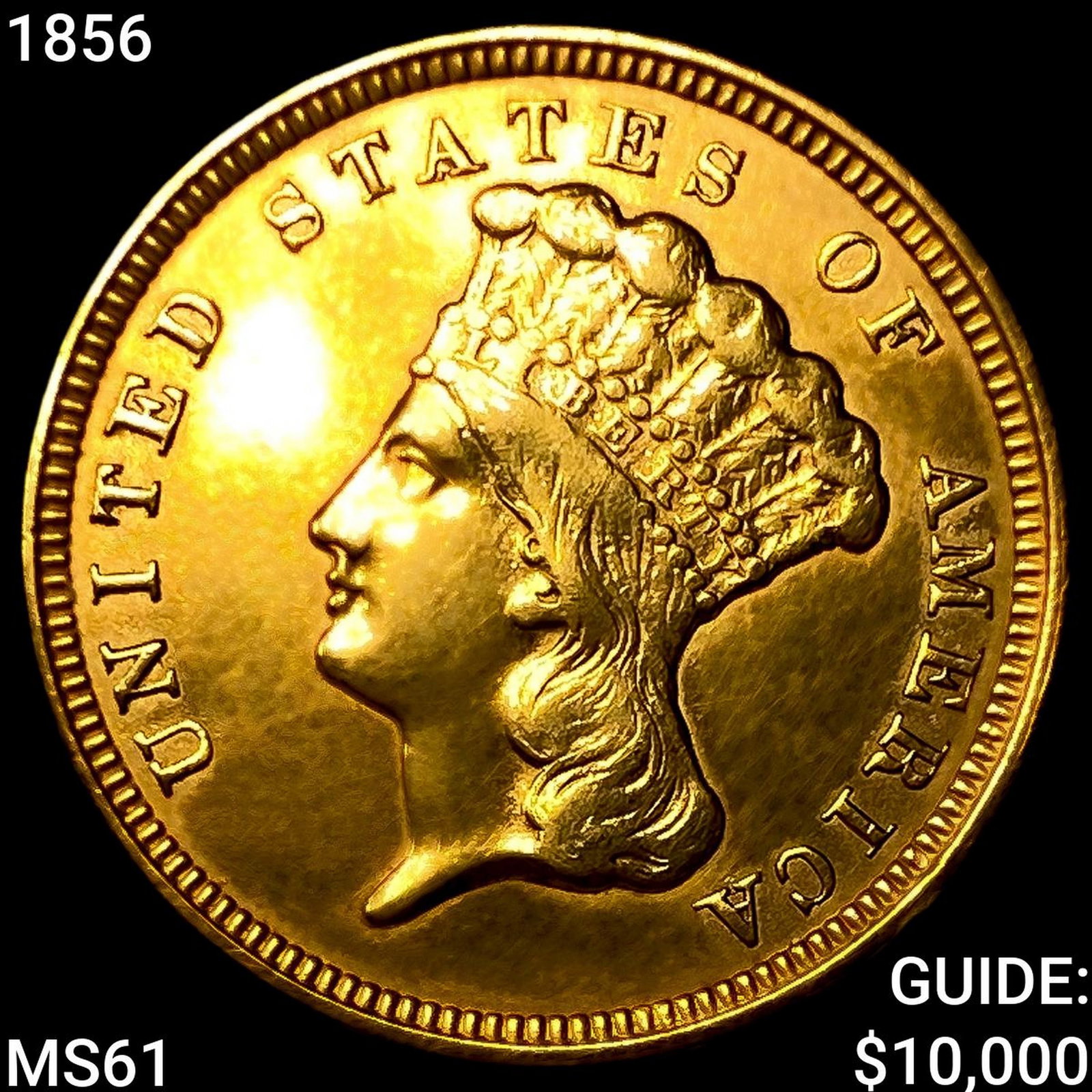 1856 $3 Gold Piece: 1856 $3 Gold Piece