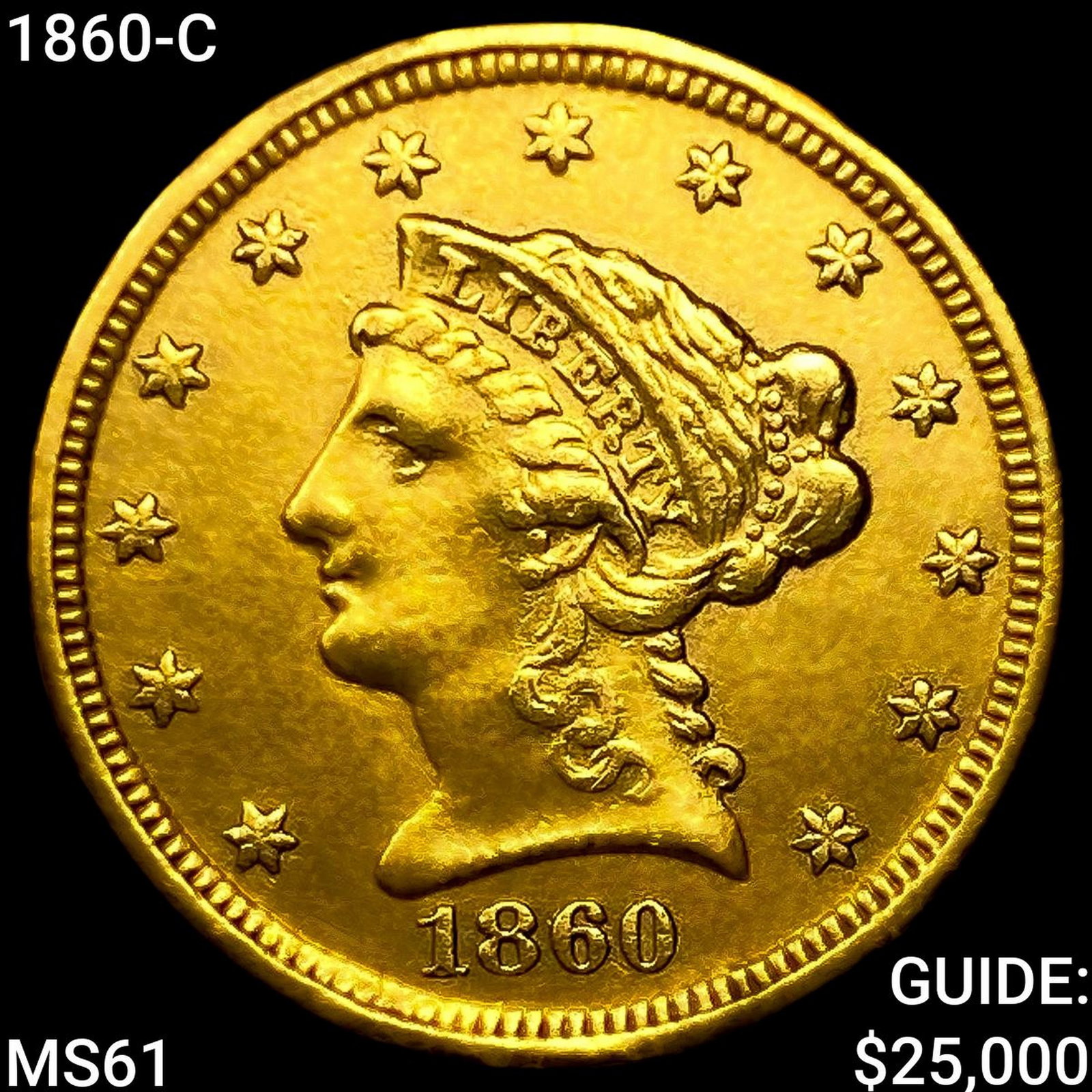 1860-C $2.50 Gold Quarter Eagle (1 of 2)