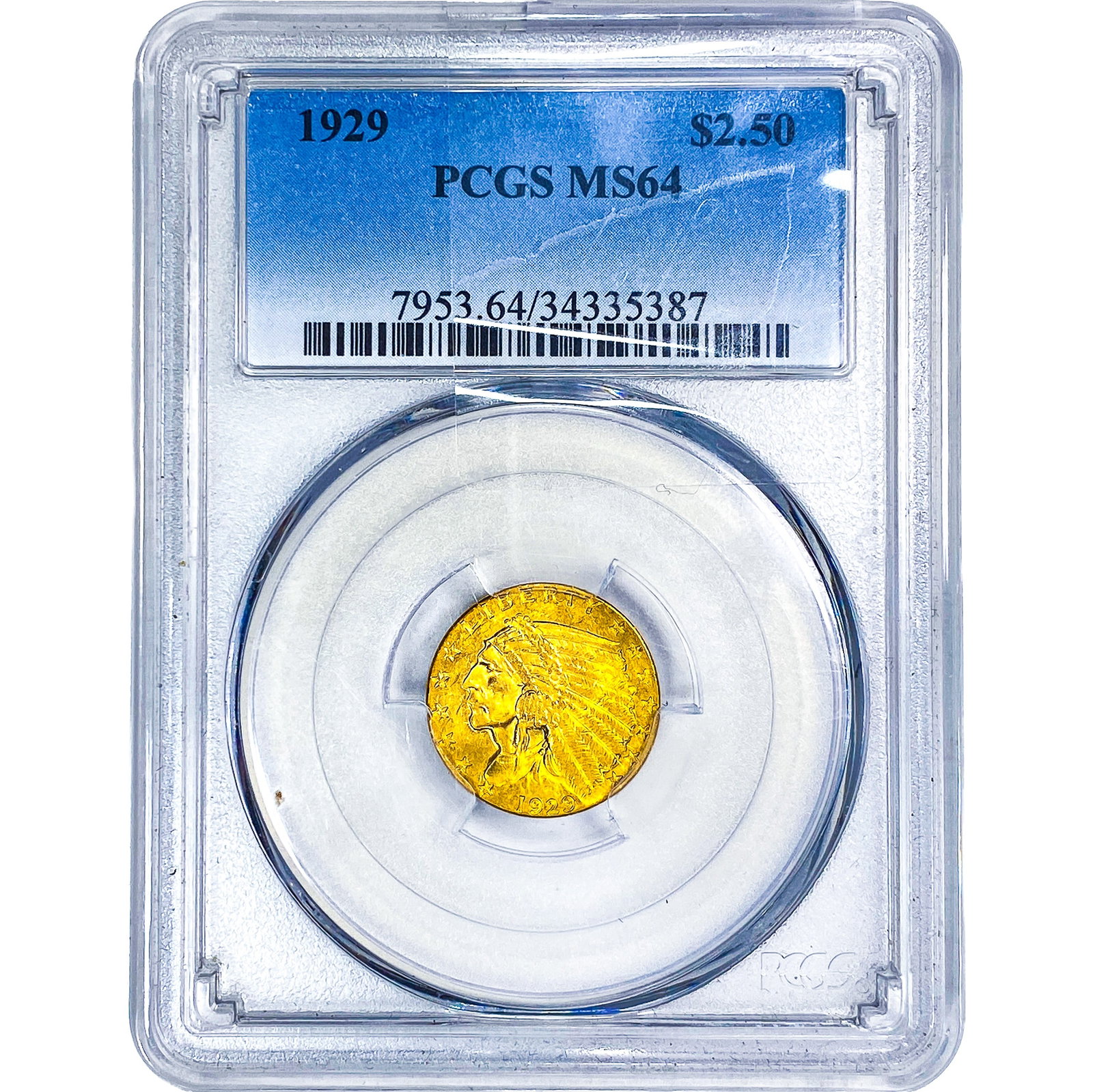 1929 $2.50 Gold Quarter Eagle PCGS MS64: 1929 $2.50 Gold Quarter Eagle PCGS MS64