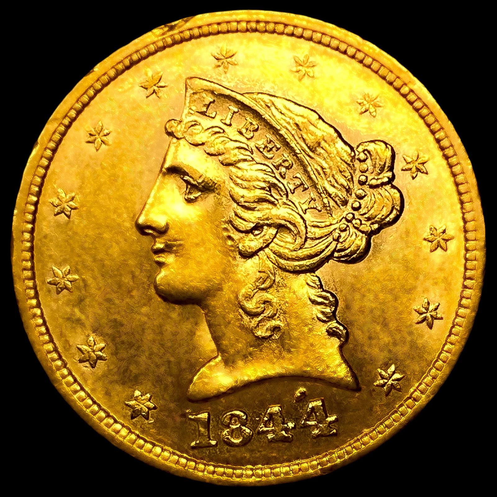 1844 $5 Gold Half Eagle (1 of 2)