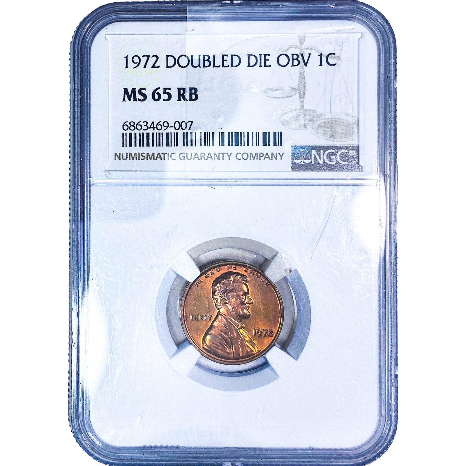 1972 Wheat Cent NGC MS65 RB: 1972 Wheat Cent NGC MS65 RB