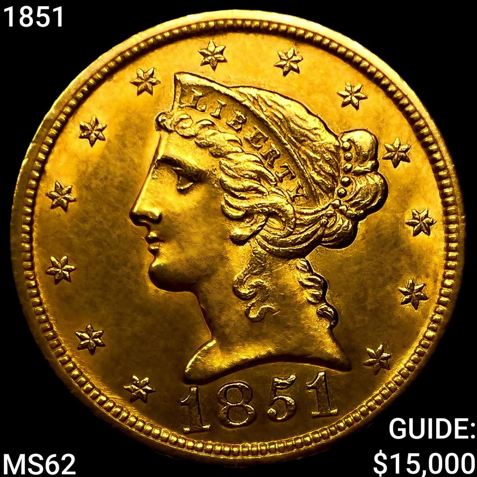 1851 $5 Gold Half Eagle (1 of 2)