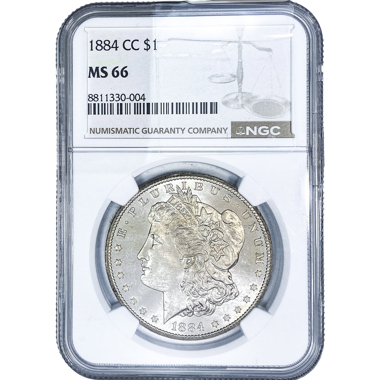 1884-CC Morgan Silver Dollar NGC MS66: 1884-CC Morgan Silver Dollar NGC MS66