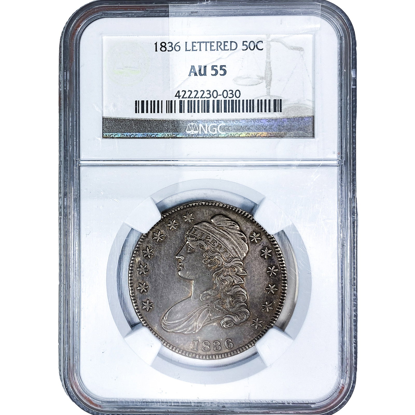 1836 Capped Bust Half Dollar NGC AU55 Lettered (1 of 4)