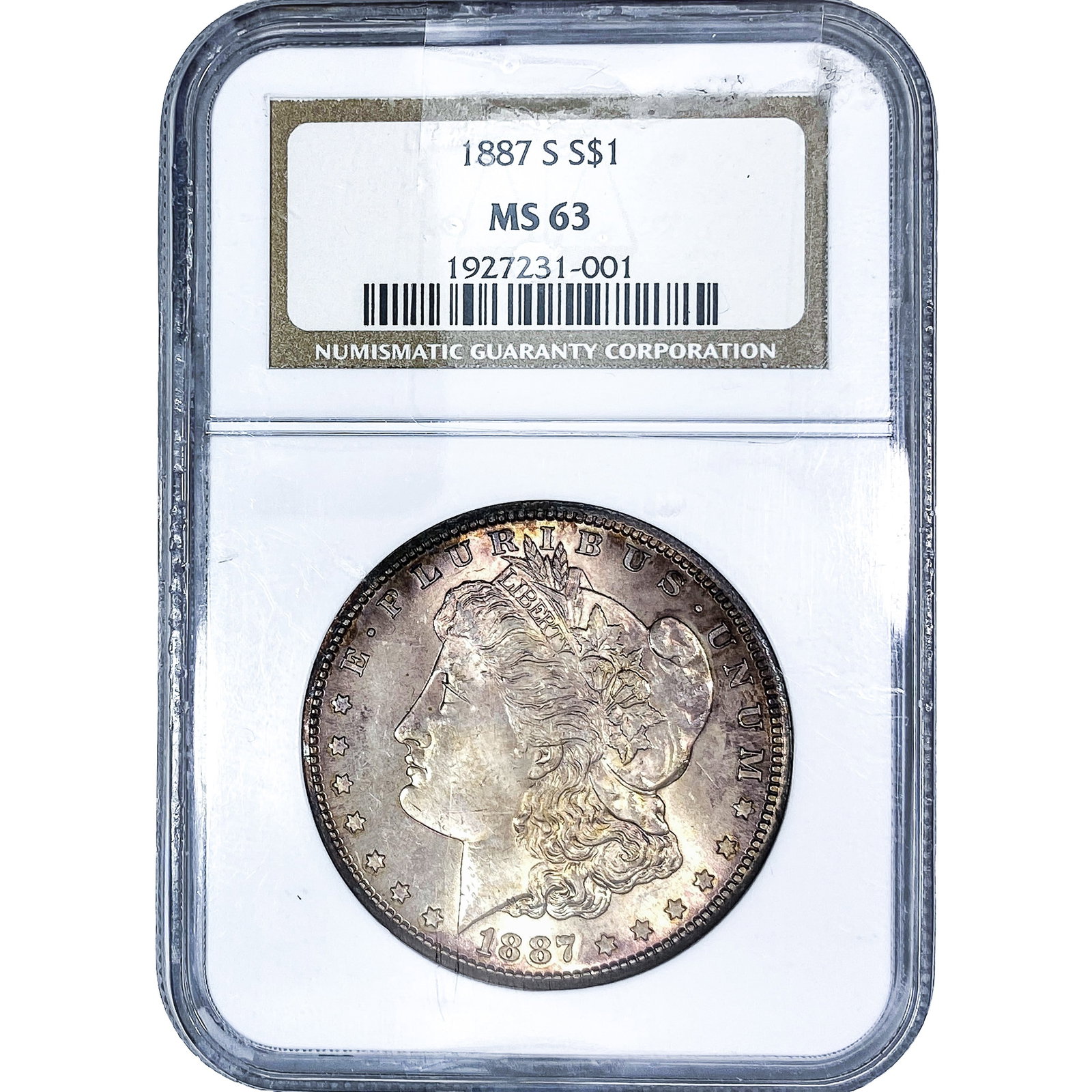 1887-S Morgan Silver Dollar NGC MS63: 1887-S Morgan Silver Dollar NGC MS63
