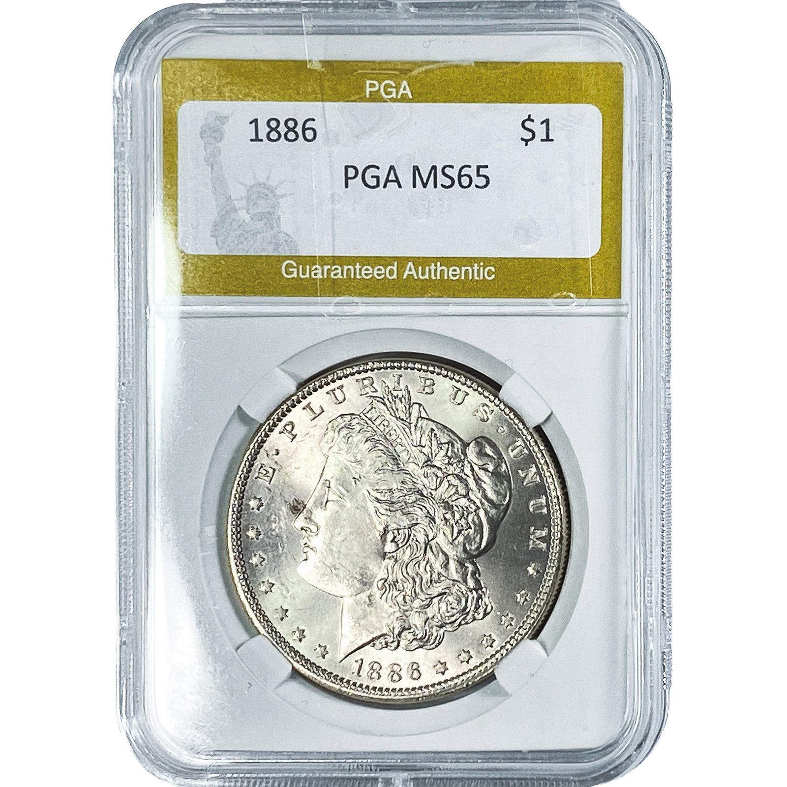 1886 Morgan Silver Dollar PGA MS65: 1886 Morgan Silver Dollar PGA MS65