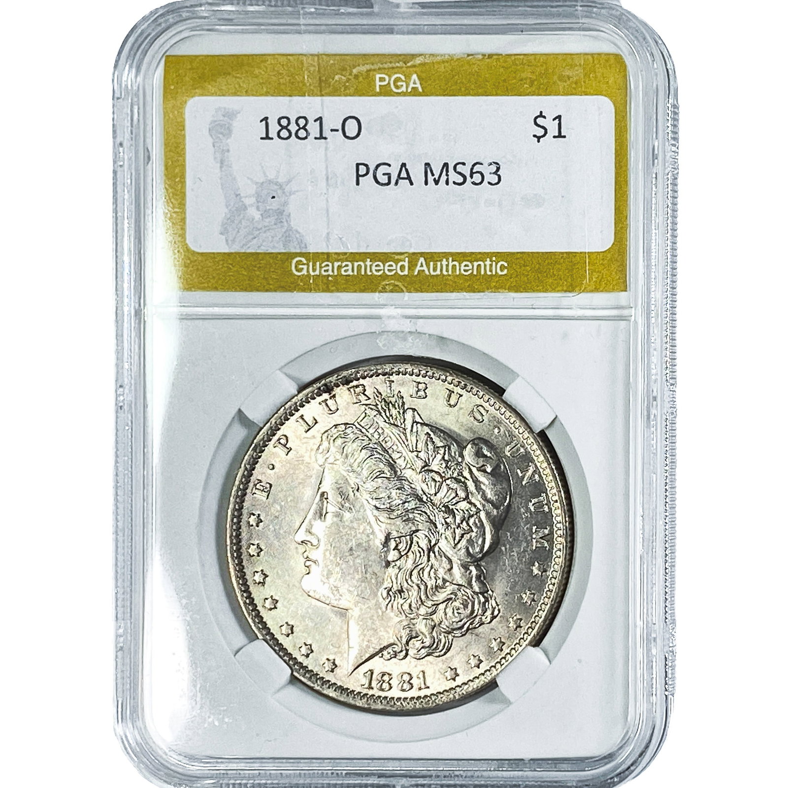 1881-O Morgan Silver Dollar PGA MS63: 1881-O Morgan Silver Dollar PGA MS63