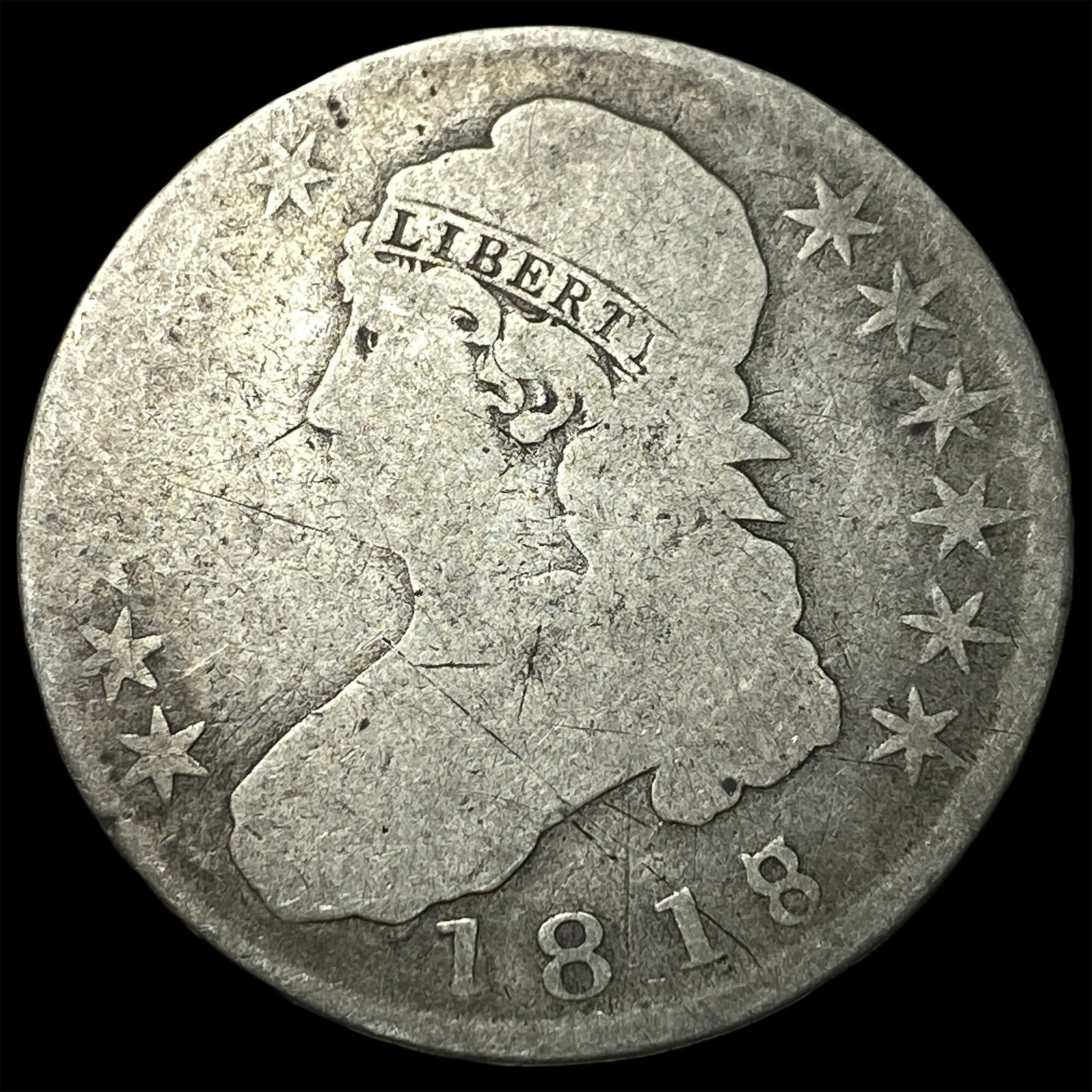 1818/7 Capped Bust Half Dollar NICELY CIRCULATED (1 of 2)