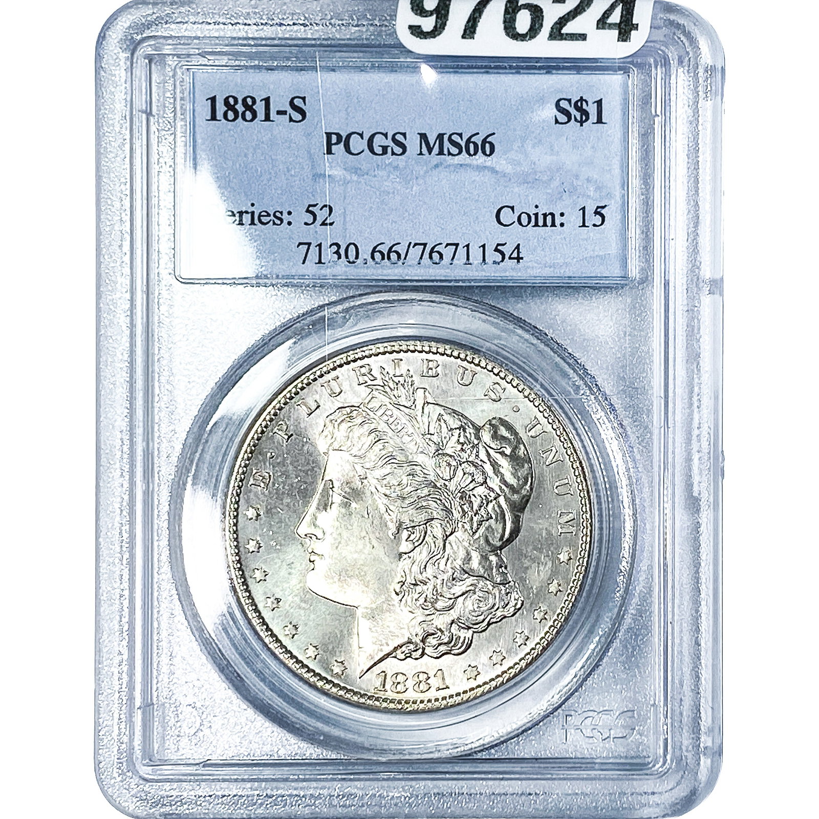 1881-S Morgan Silver Dollar PCGS MS66: 1881-S Morgan Silver Dollar PCGS MS66