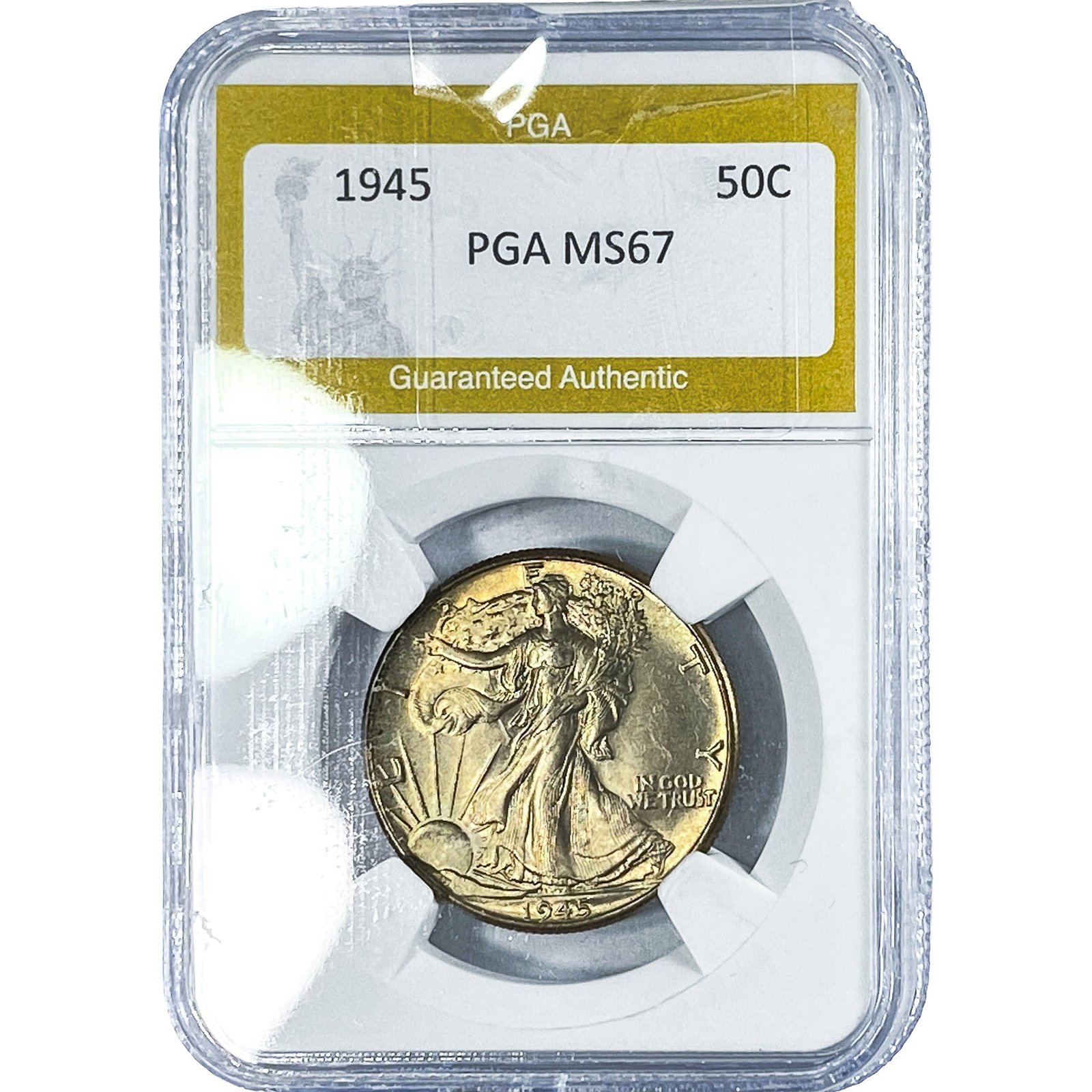 1945 Walking Liberty Half Dollar PGA MS67: 1945 Walking Liberty Half Dollar PGA MS67