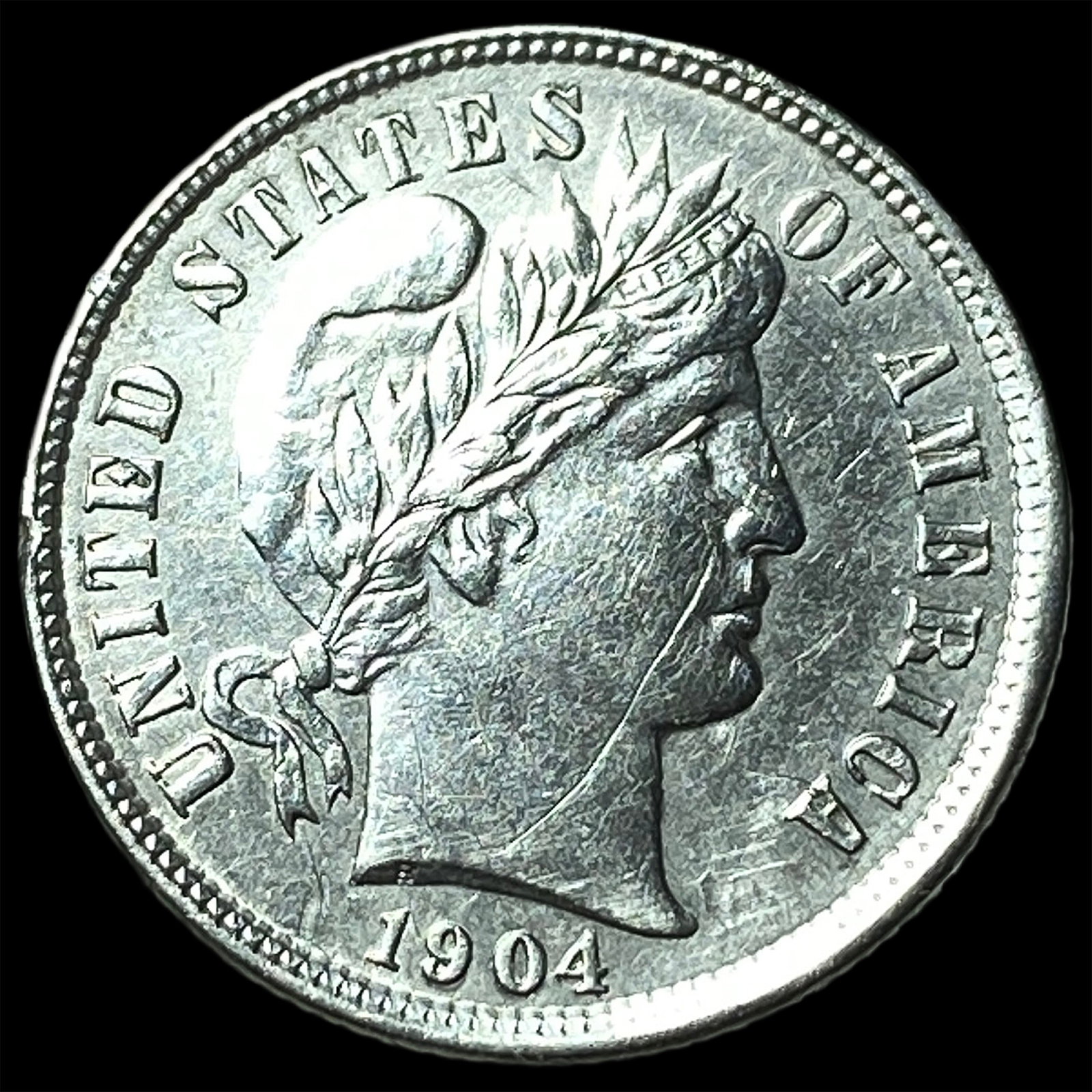 1904-S Silver Barber Dime UNCIRCULATED: 1904-S Silver Barber Dime UNCIRCULATED