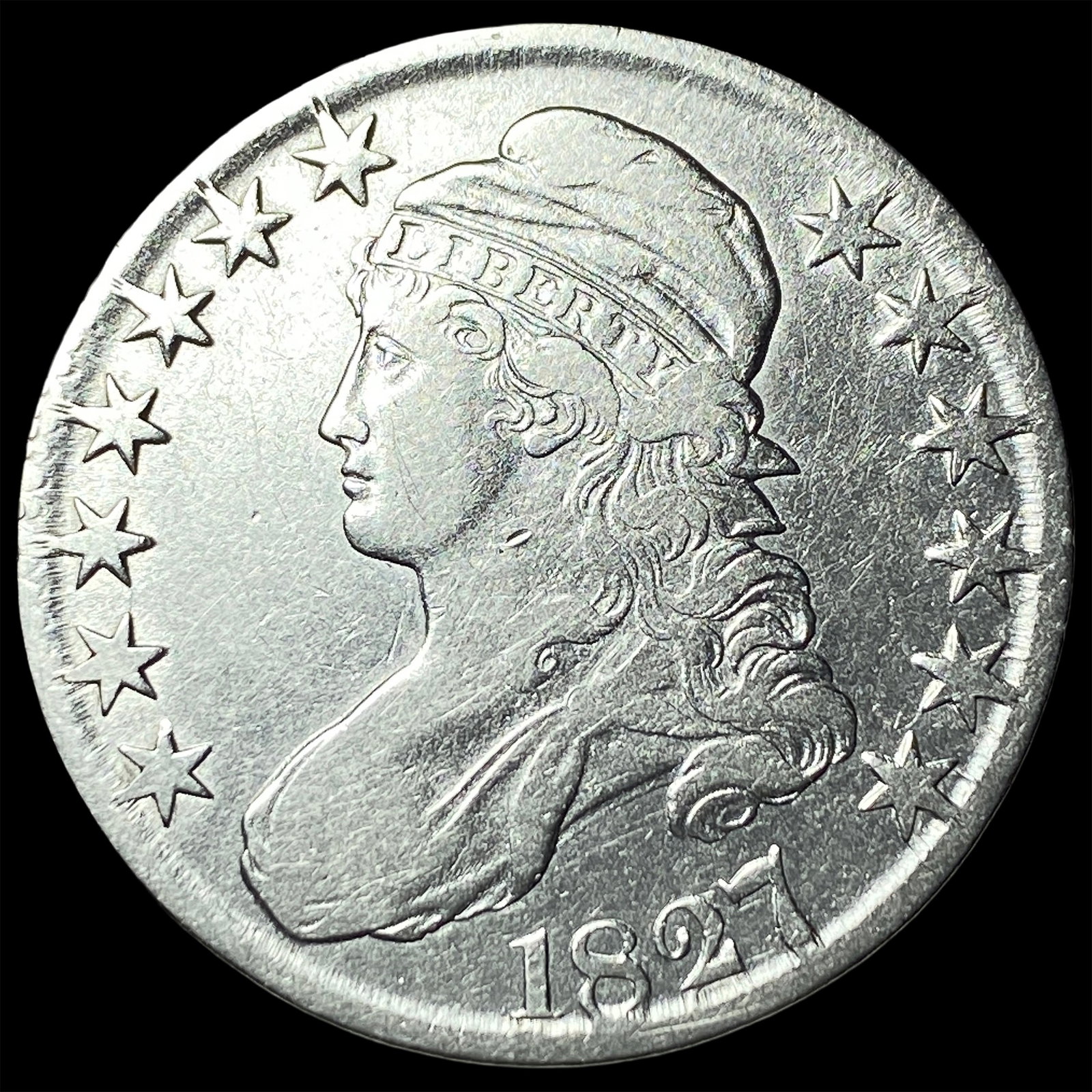 1827 Capped Bust Half Dollar ABOUT UNCIRCULATED (1 of 2)