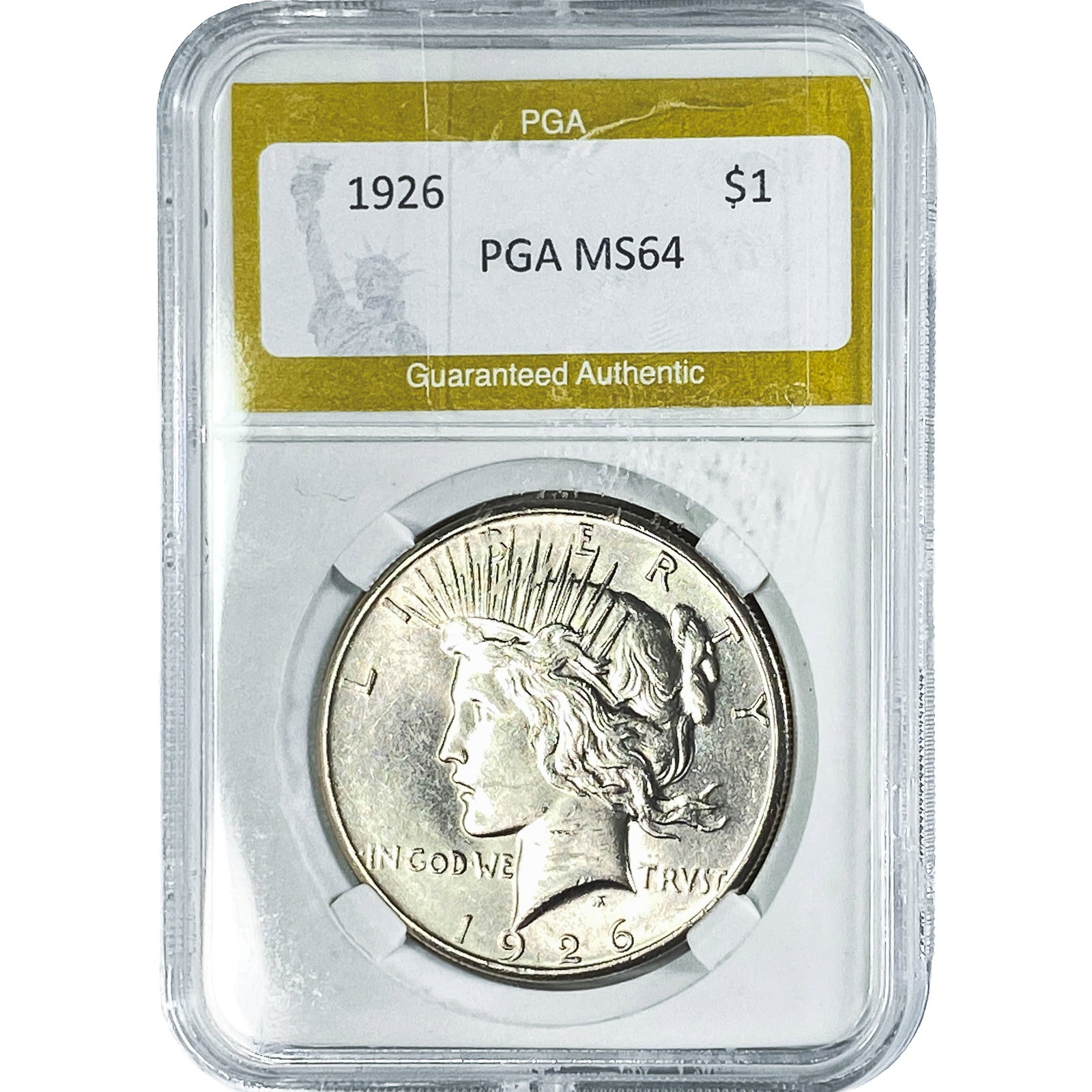 1926 Silver Peace Dollar PGA MS64: 1926 Silver Peace Dollar PGA MS64