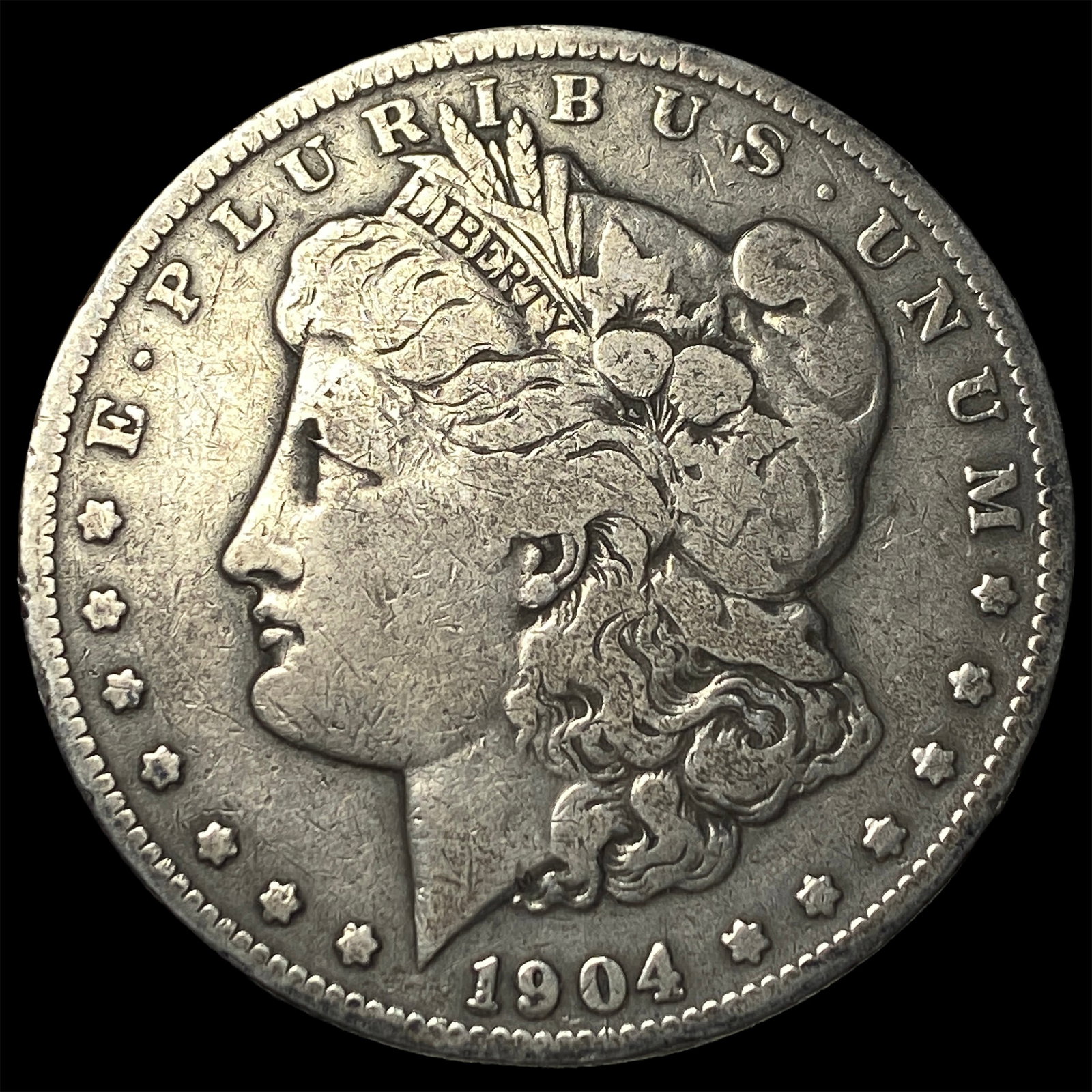 1904-S Silver Morgan Dollar ABOUT UNCIRCULATED: 1904-S Silver Morgan Dollar ABOUT UNCIRCULATED