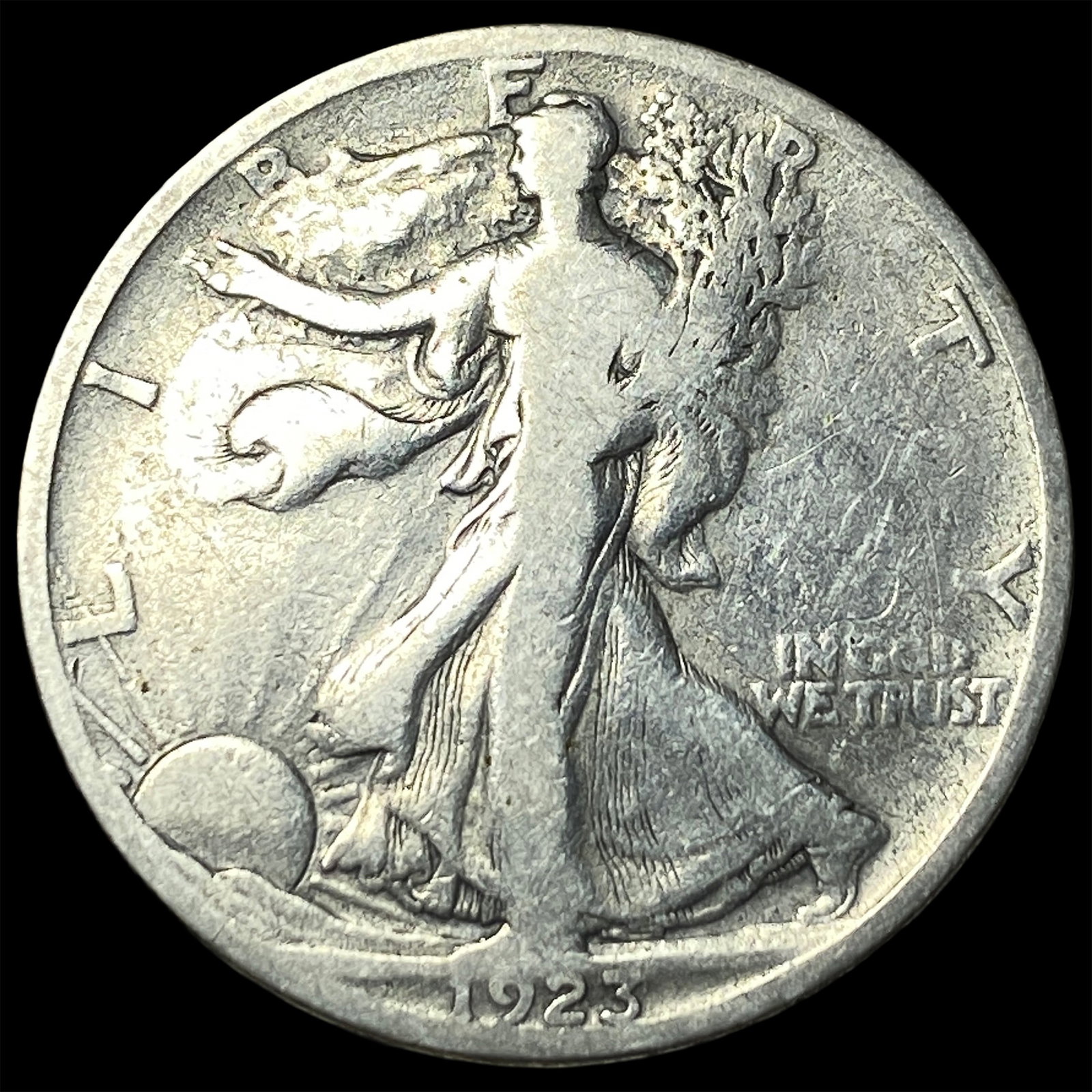 1923-S Silver Walking Liberty Half Dollar LIGHTLY CIRCULATED: 1923-S Silver Walking Liberty Half Dollar LIGHTLY CIRCULATED