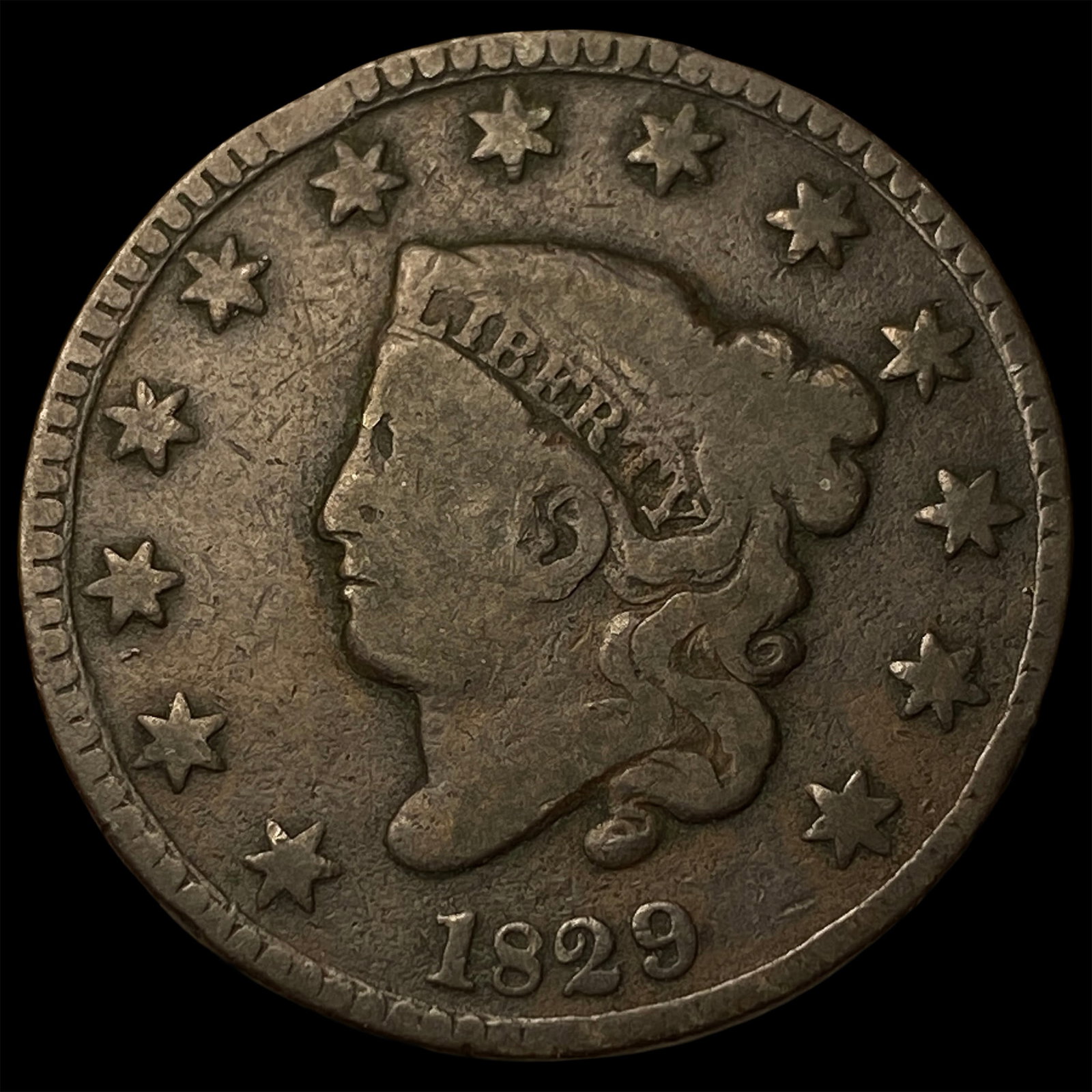 1829 Coronet Head Large Cent LIGHTLY CIRCULATED: 1829 Coronet Head Large Cent LIGHTLY CIRCULATED