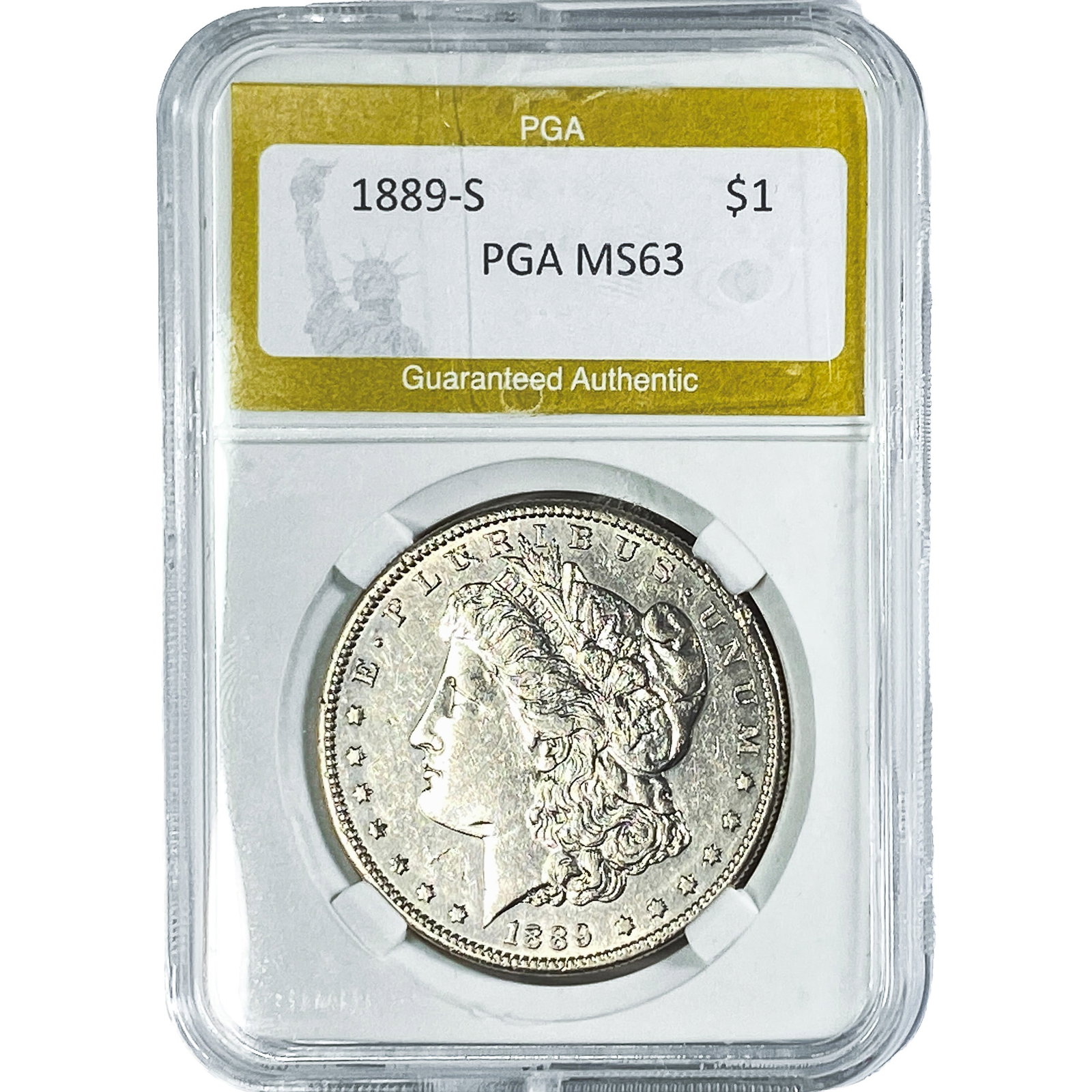 1889-S Morgan Silver Dollar PGA MS63: 1889-S Morgan Silver Dollar PGA MS63