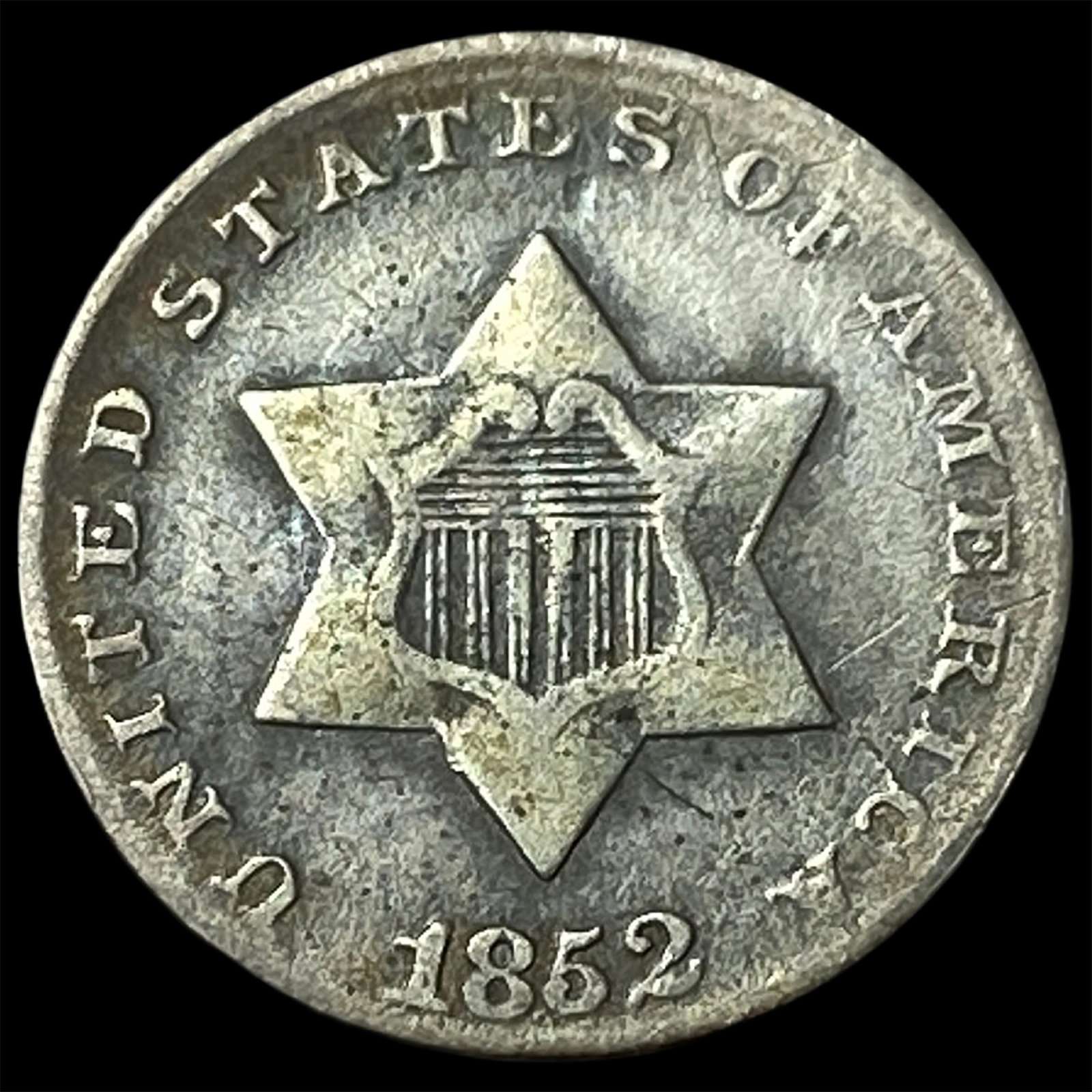 1852 Silver Three-Cent Piece LIGHTLY CIRCULATED (1 of 2)