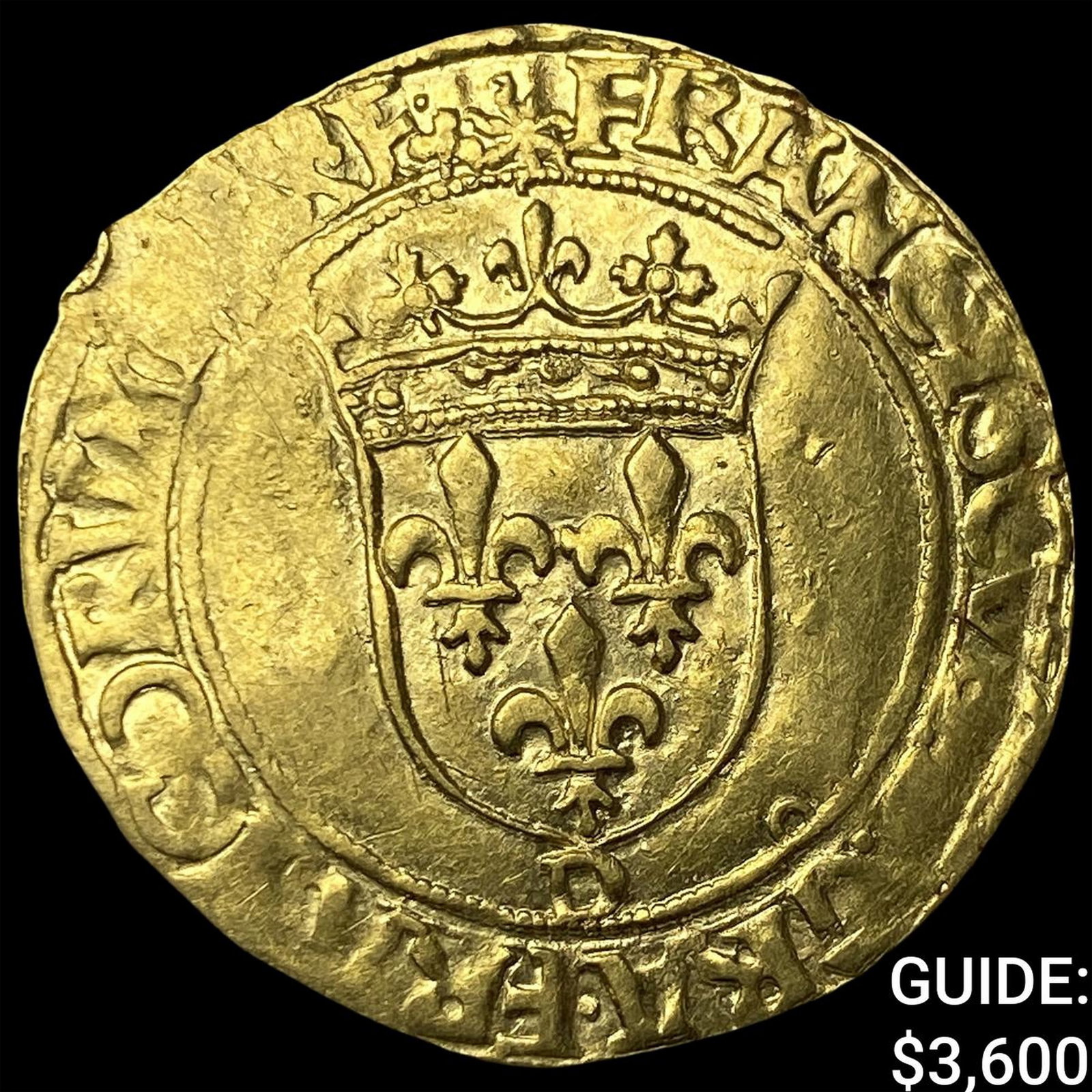14th-16th Century France Gold Ecu (1 of 2)