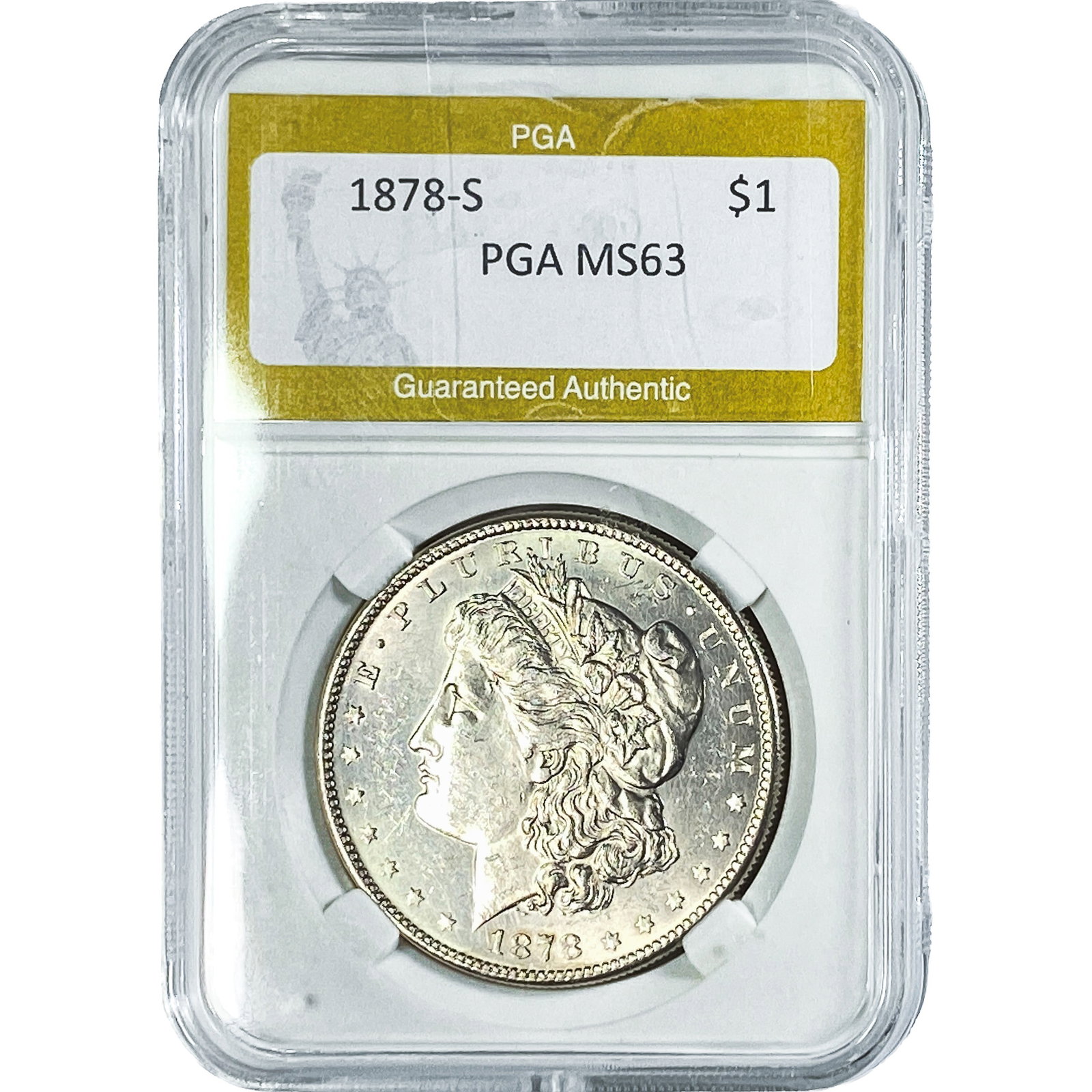 1878-S Morgan Silver Dollar PGA MS63: 1878-S Morgan Silver Dollar PGA MS63
