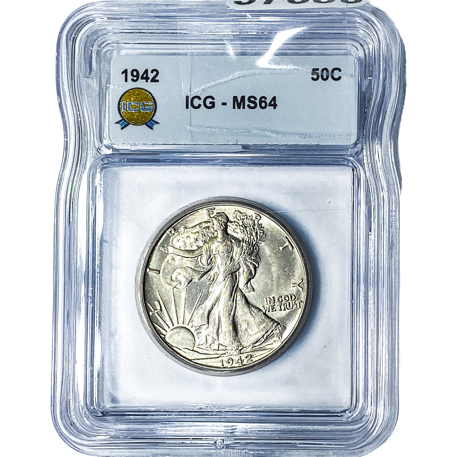 1942 Walking Liberty Half Dollar ICG MS64: 1942 Walking Liberty Half Dollar ICG MS64