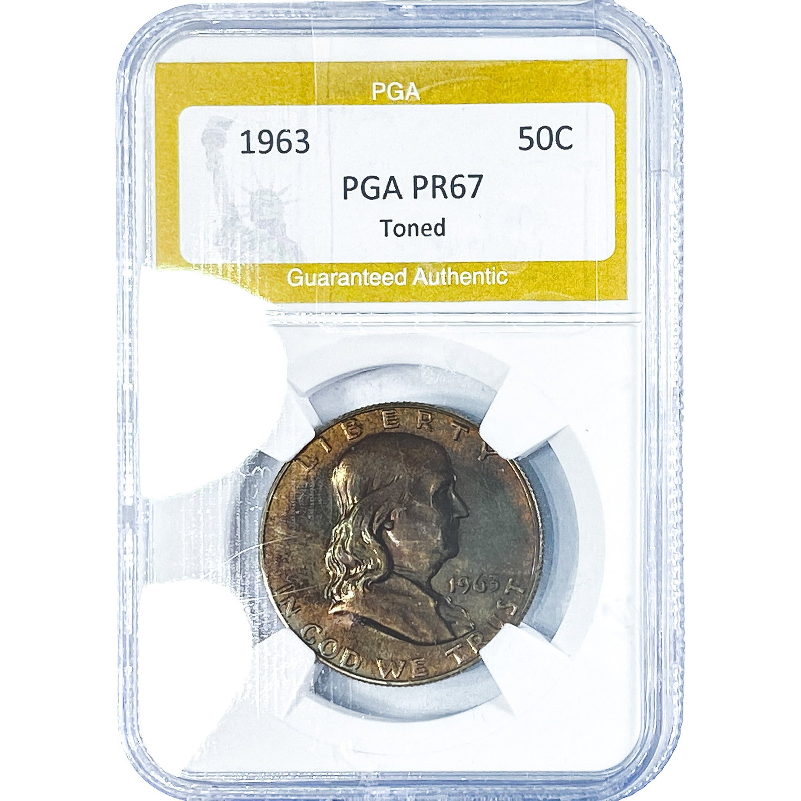 1963 Franklin Half Dollar PGA PR67 Toned: 1963 Franklin Half Dollar PGA PR67 Toned
