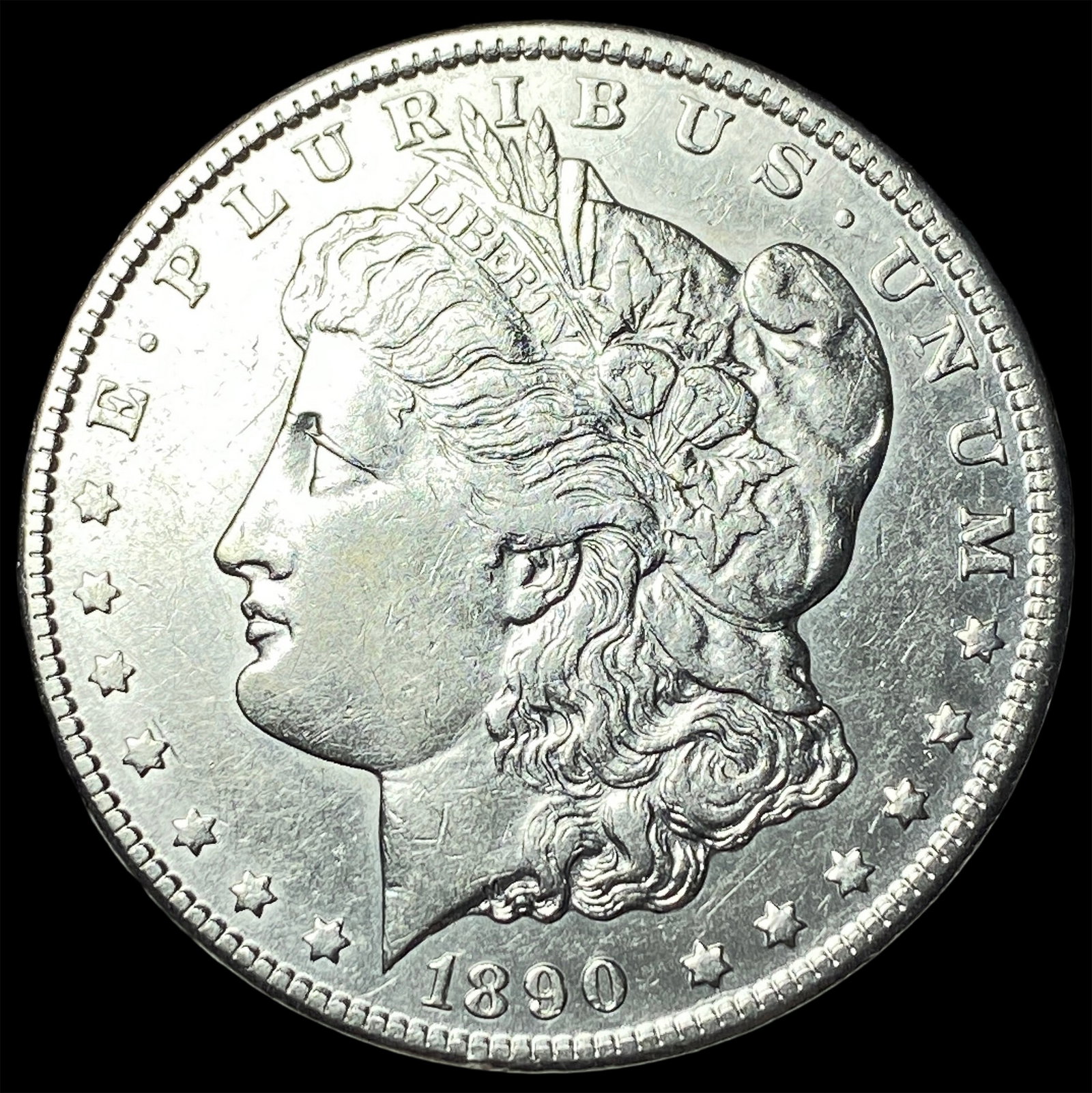 1890-S Silver Morgan Dollar ABOUT UNCIRCULATED: 1890-S Silver Morgan Dollar ABOUT UNCIRCULATED
