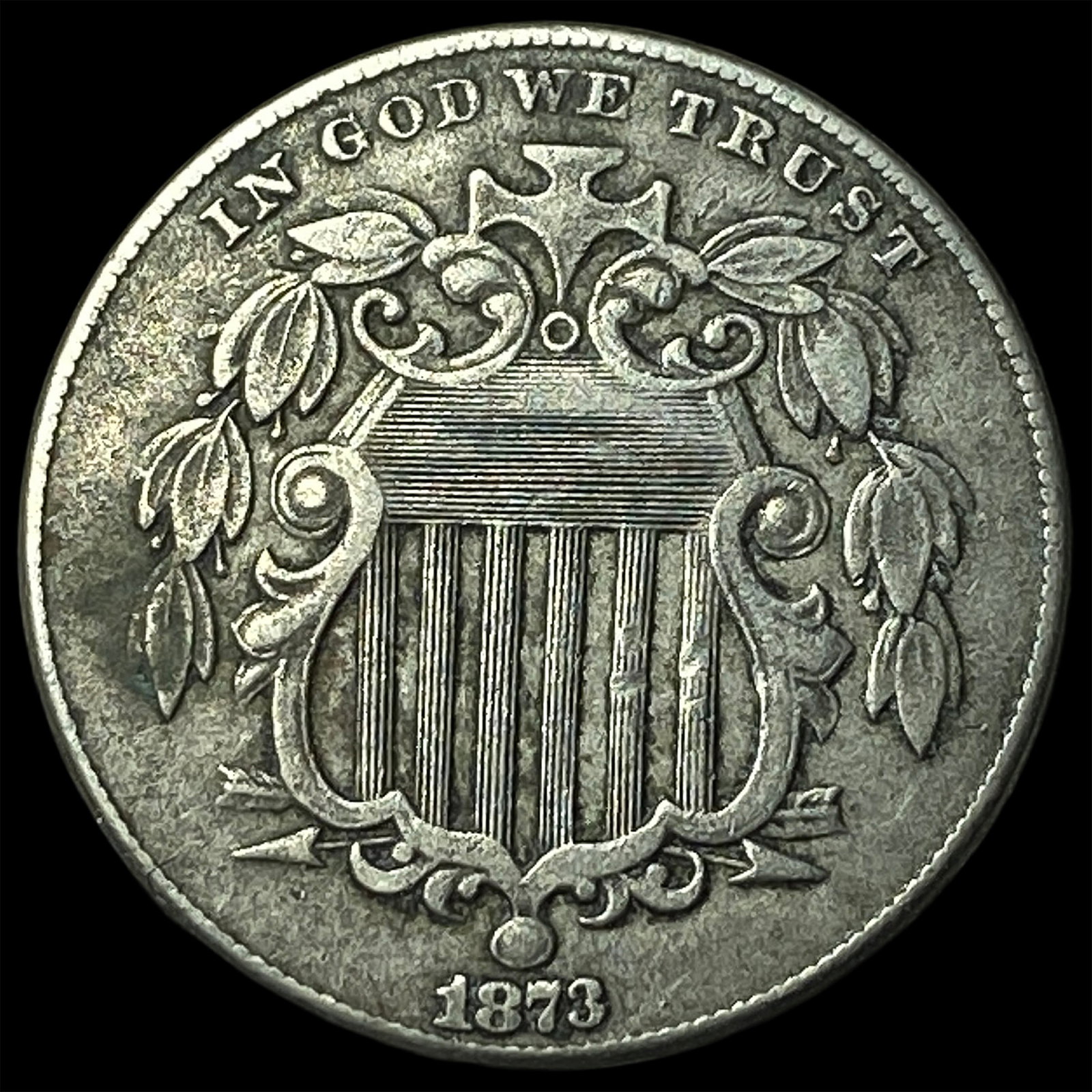 1873 Shield Nickel LIGHTLY CIRCULATED: 1873 Shield Nickel LIGHTLY CIRCULATED