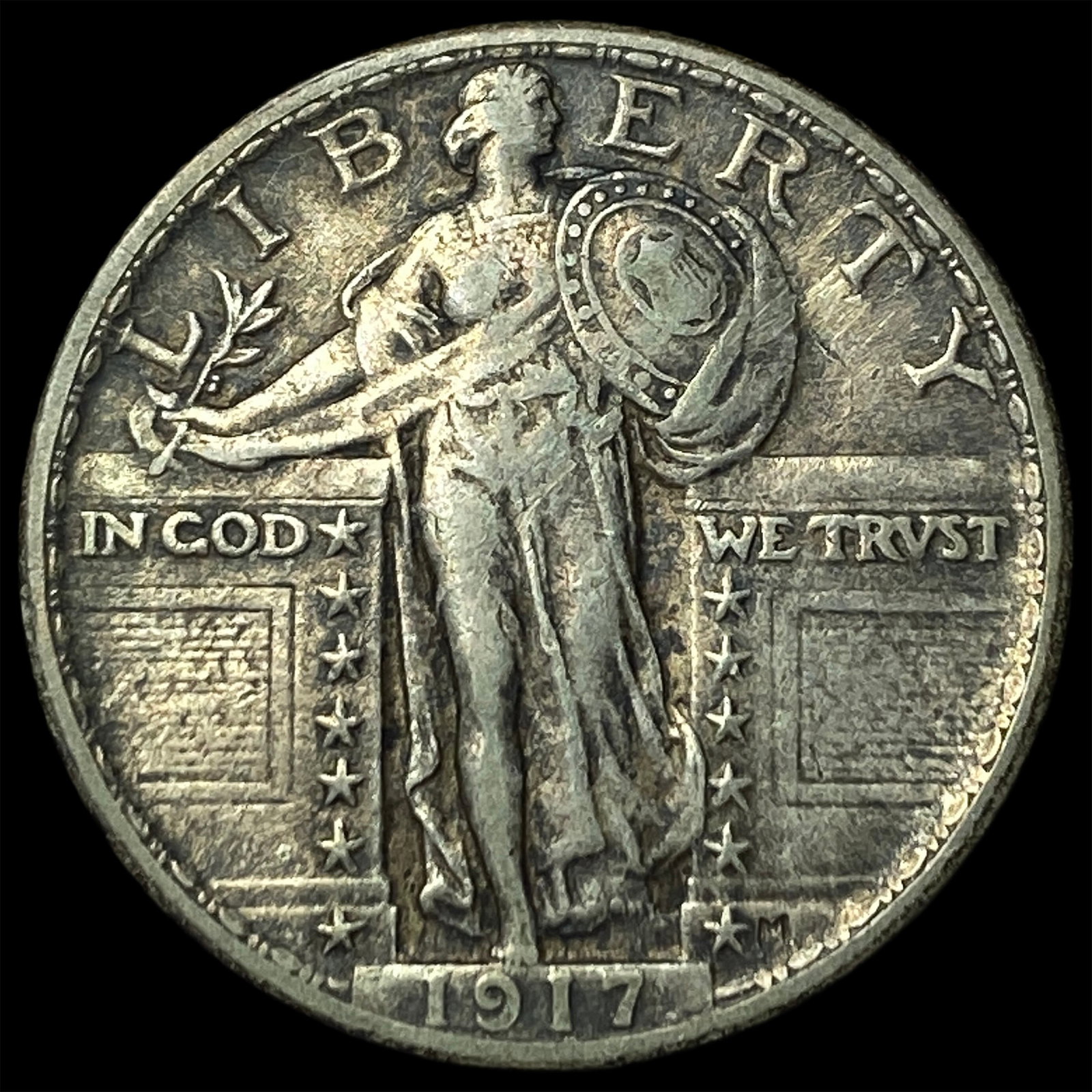 1917 Type 1 Standing Liberty Quarter NEARLY UNCIRCULATED: 1917 Type 1 Standing Liberty Quarter NEARLY UNCIRCULATED