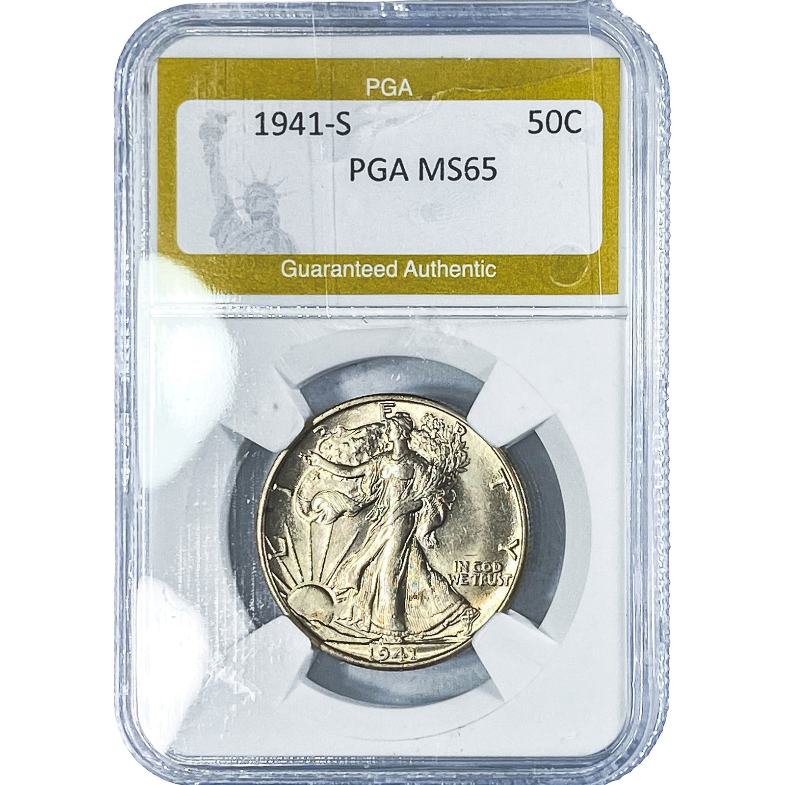 1941-S Walking Liberty Half Dollar PGA MS65 (1 of 2)