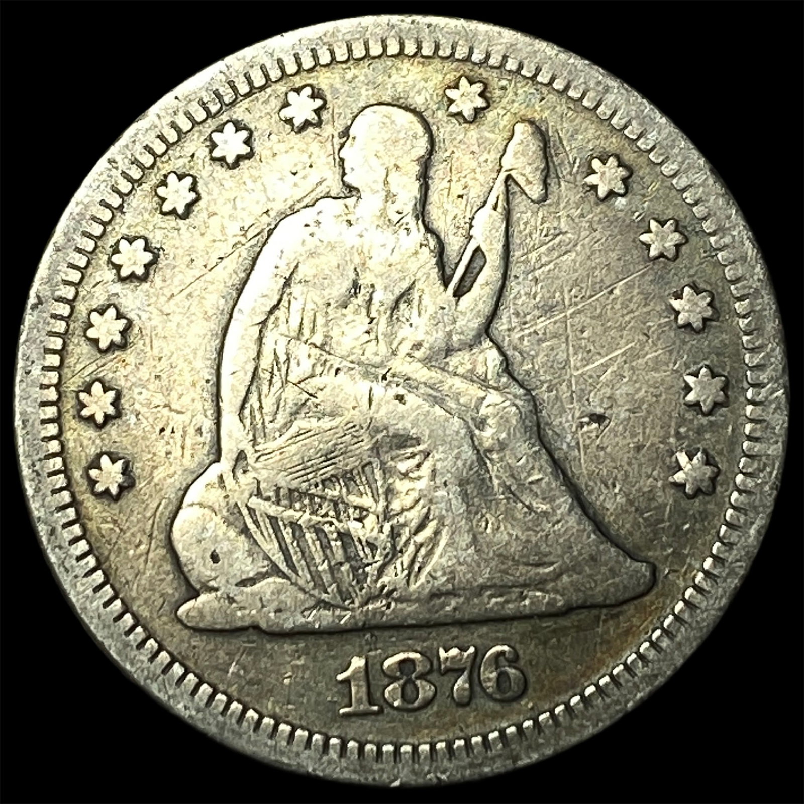 1876-S Silver Seated Liberty Quarter LIGHTLY CIRCULATED: 1876-S Silver Seated Liberty Quarter LIGHTLY CIRCULATED