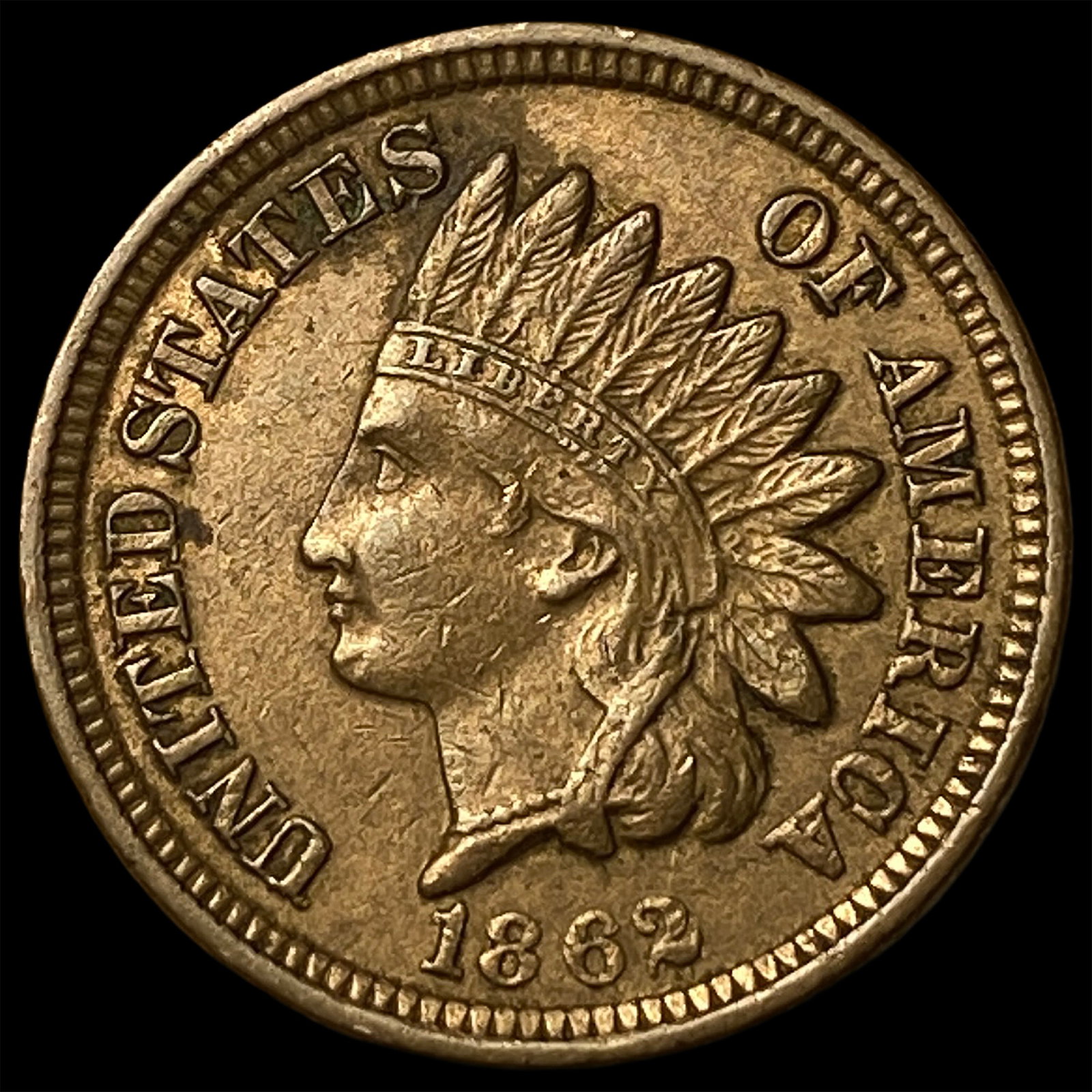 1862 Copper-Nickel Indian Head Cent CHOICE AU (1 of 2)
