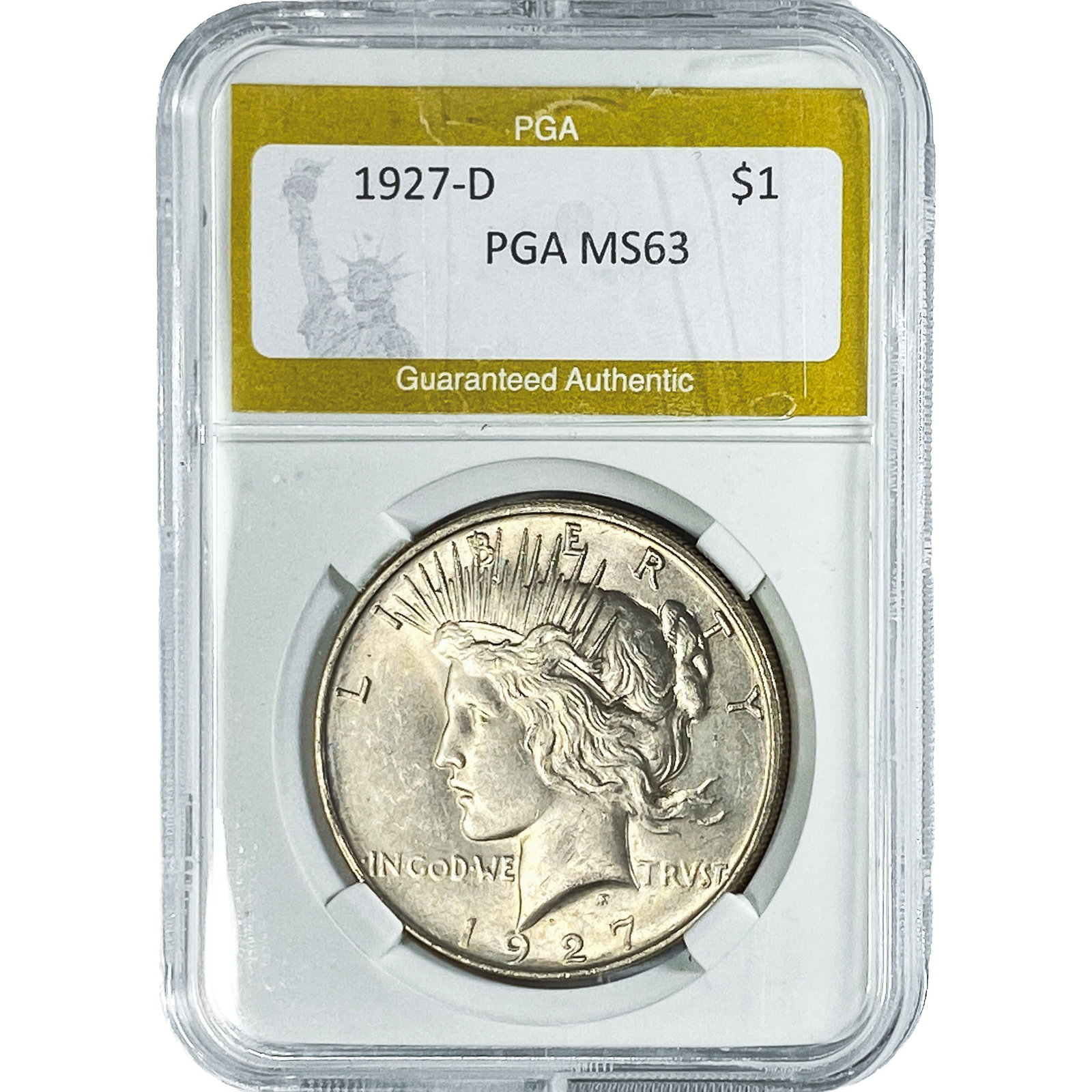 1927-D Silver Peace Dollar PGA MS63 (1 of 2)