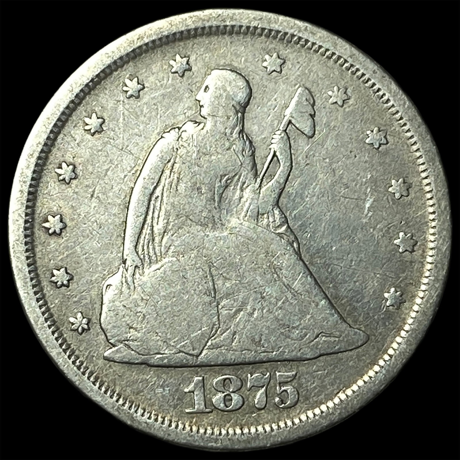 1875-S Silver Twenty Cents Piece LIGHTLY CIRCULATED (1 of 2)