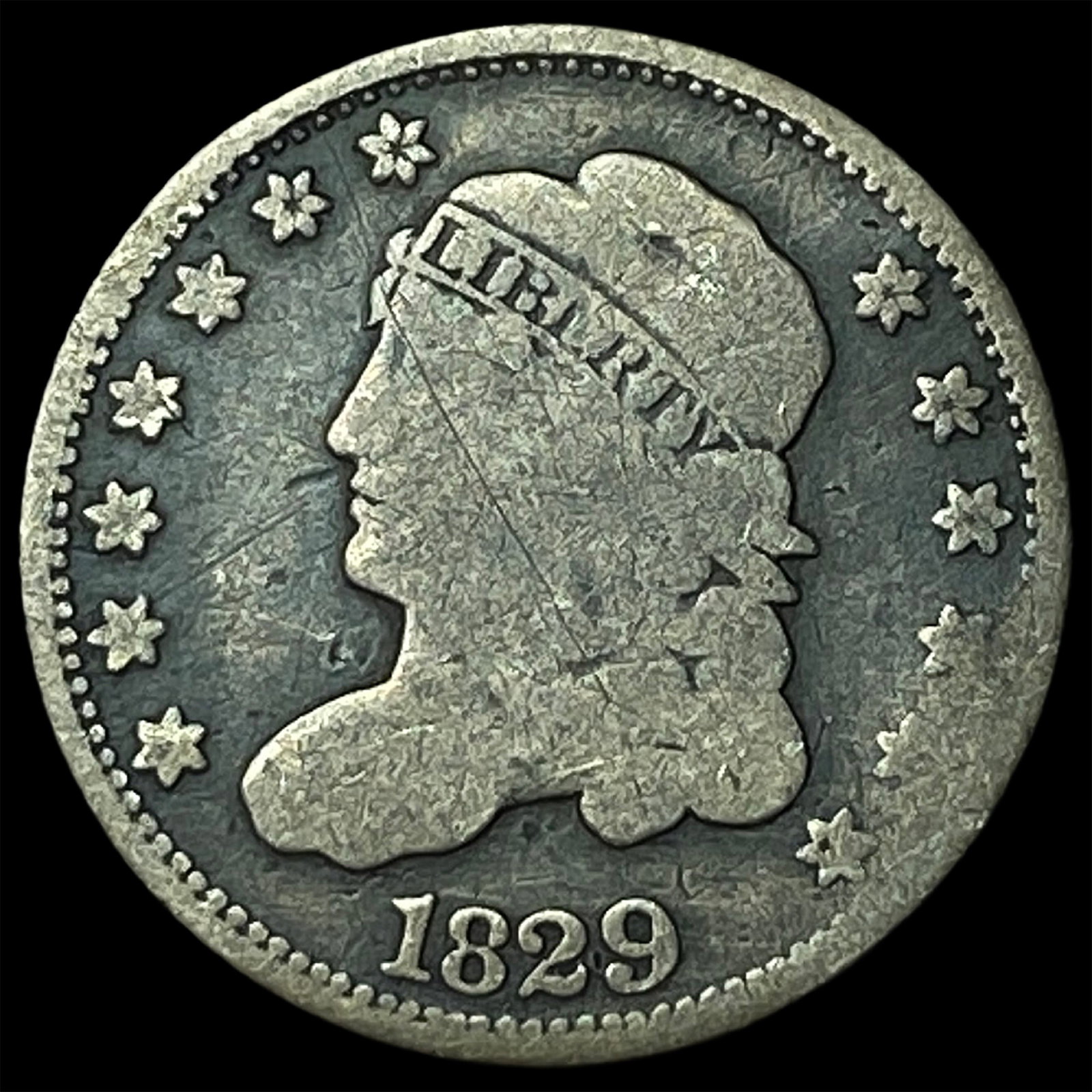 1829 Capped Bust Half Dime NICELY CIRCULATED (1 of 2)