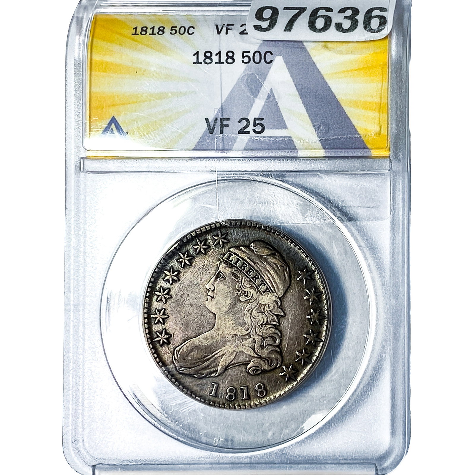 1818 Capped Bust Half Dollar ANACS VF25: 1818 Capped Bust Half Dollar ANACS VF25