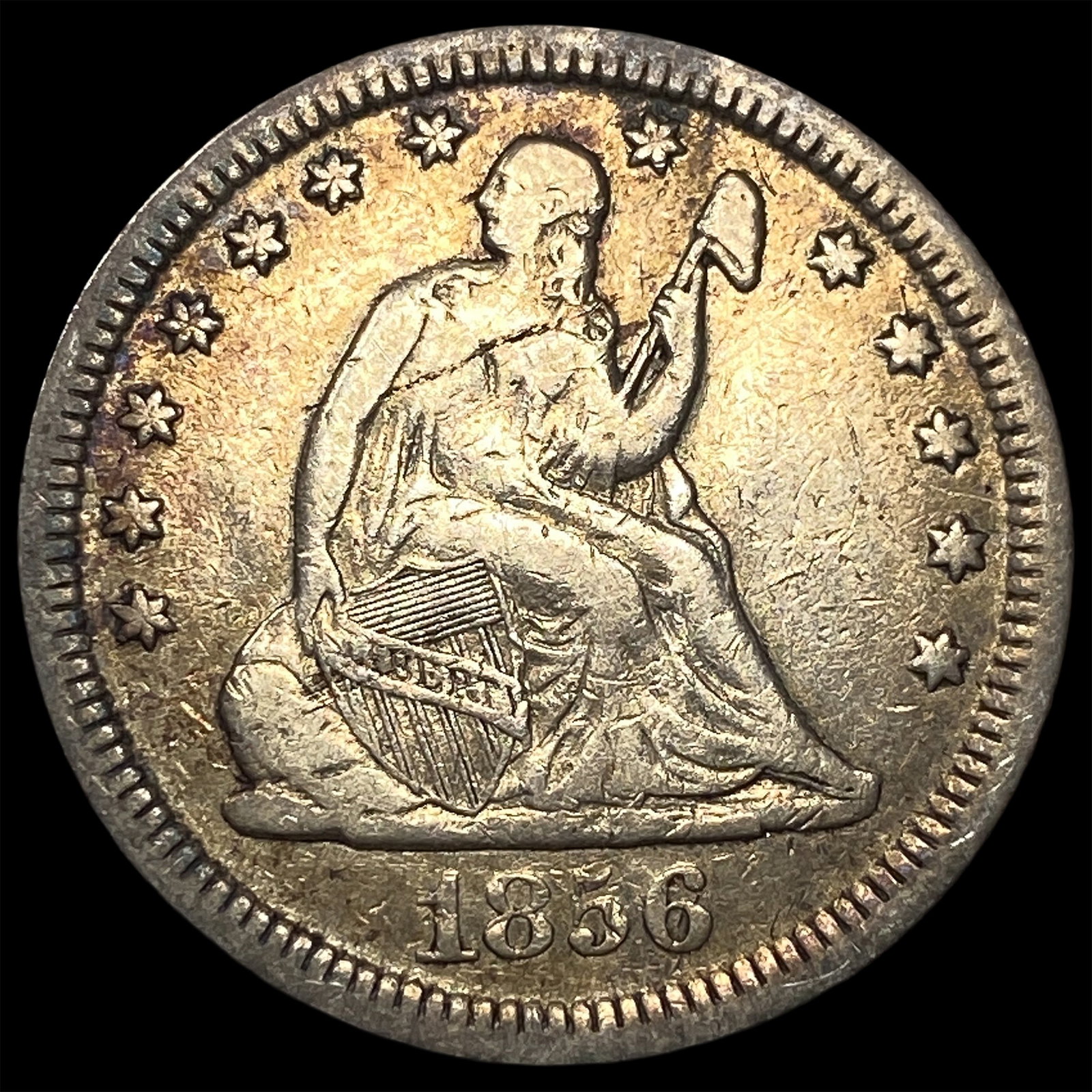 1836 Silver Quarter No Drapery Seated Liberty NEARLY UNCIRCULATED (1 of 2)