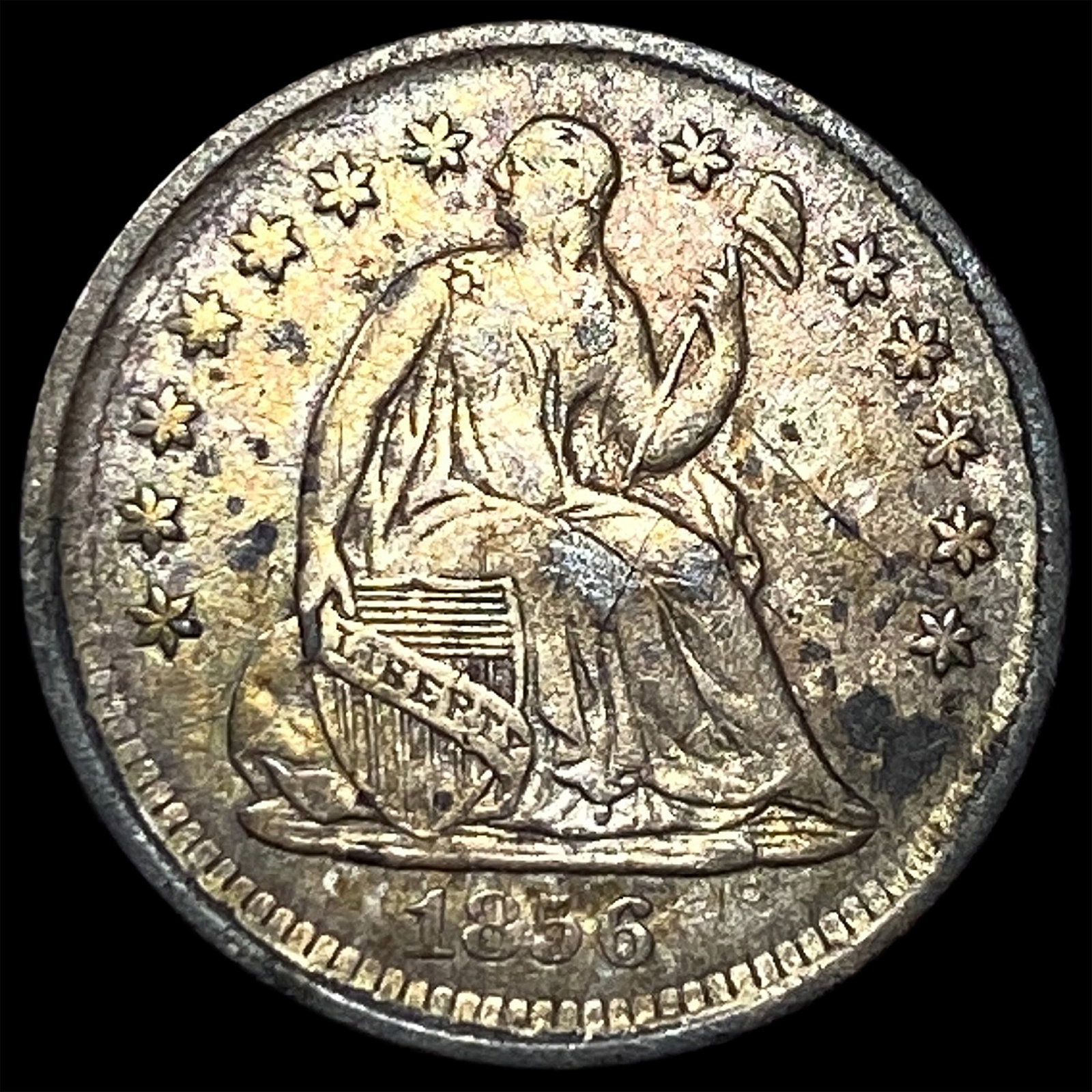 1856 Seated Liberty Half Dime NEARLY UNCIRCULATED: 1856 Seated Liberty Half Dime NEARLY UNCIRCULATED