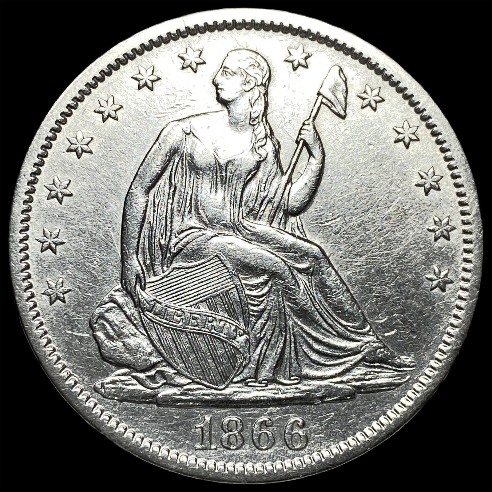1866-S Silver Half Dollar UNCIRCULATED (1 of 2)