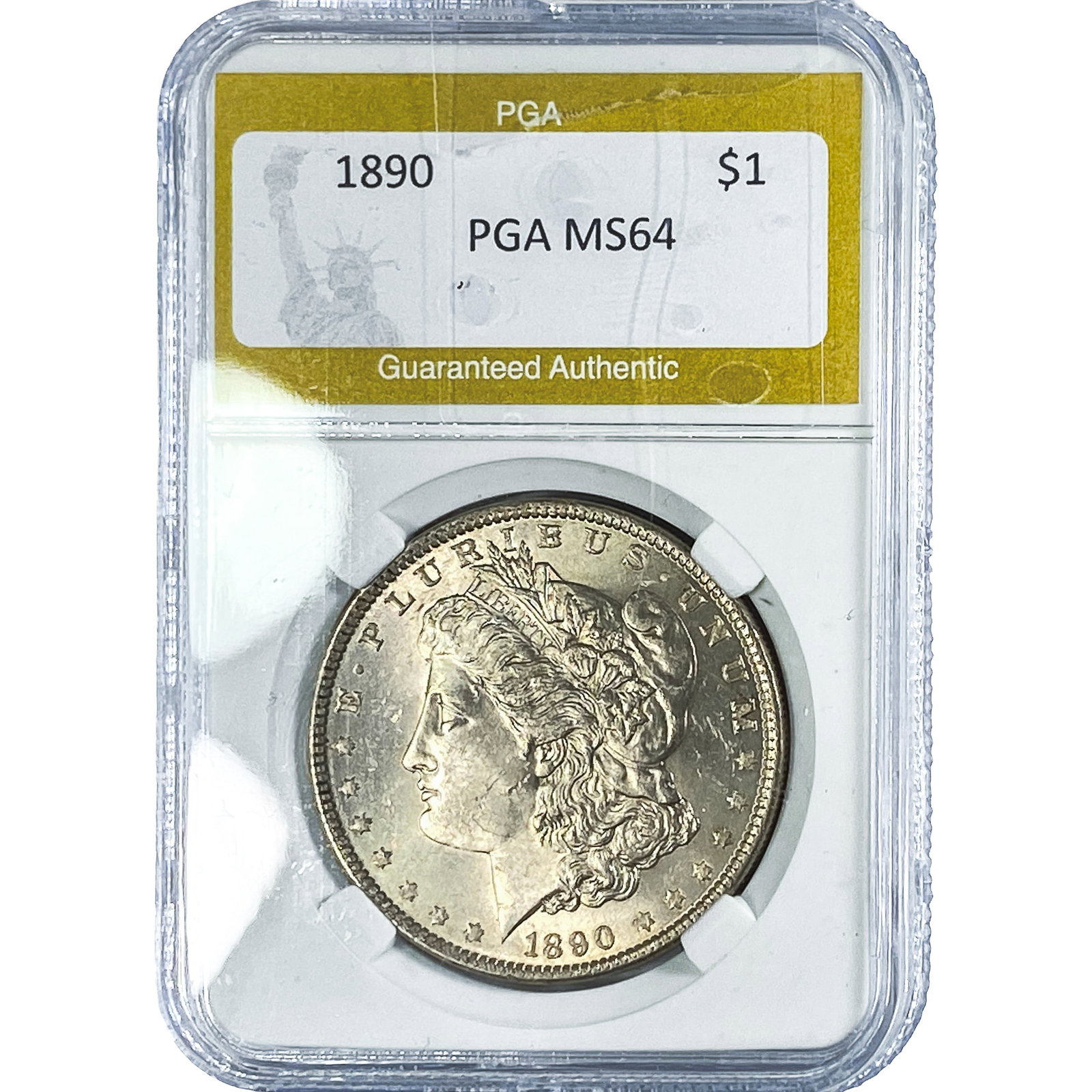 1890 Morgan Silver Dollar PGA MS64: 1890 Morgan Silver Dollar PGA MS64