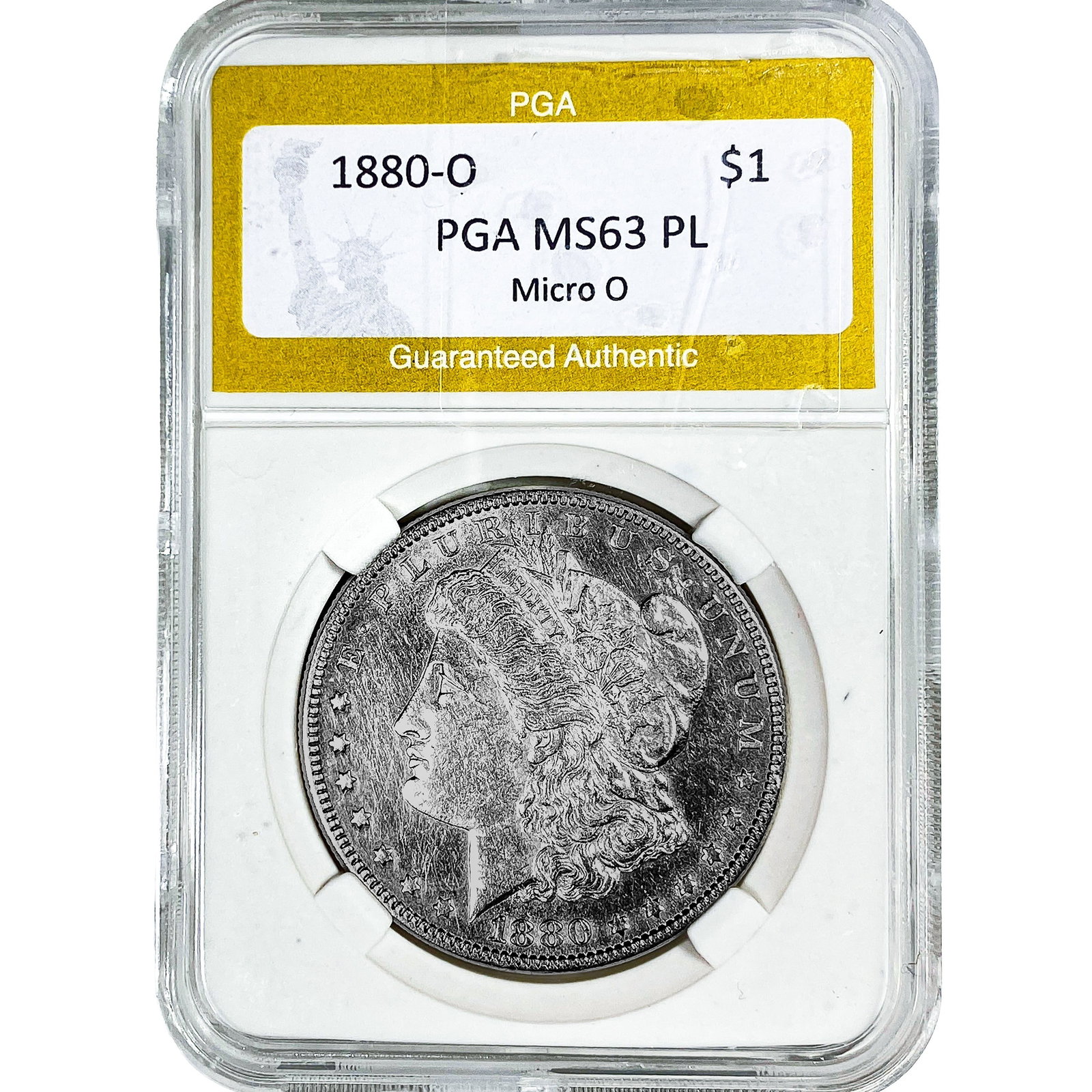 1880-O Morgan Silver Dollar PGA MS63 PL Micro O (1 of 2)