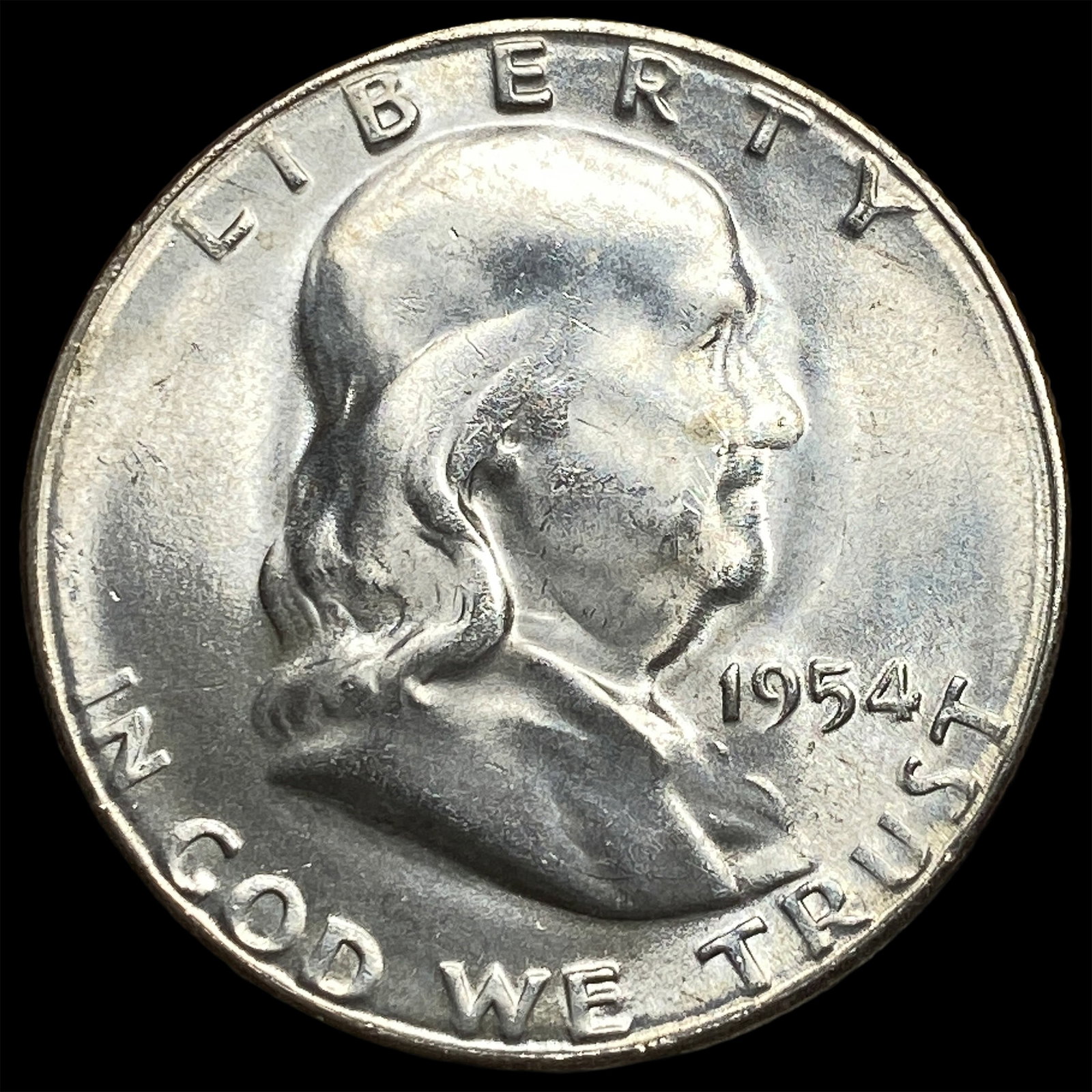 1954-S Silver Half Dollar Franklin UNCIRCULATED: 1954-S Silver Half Dollar Franklin UNCIRCULATED