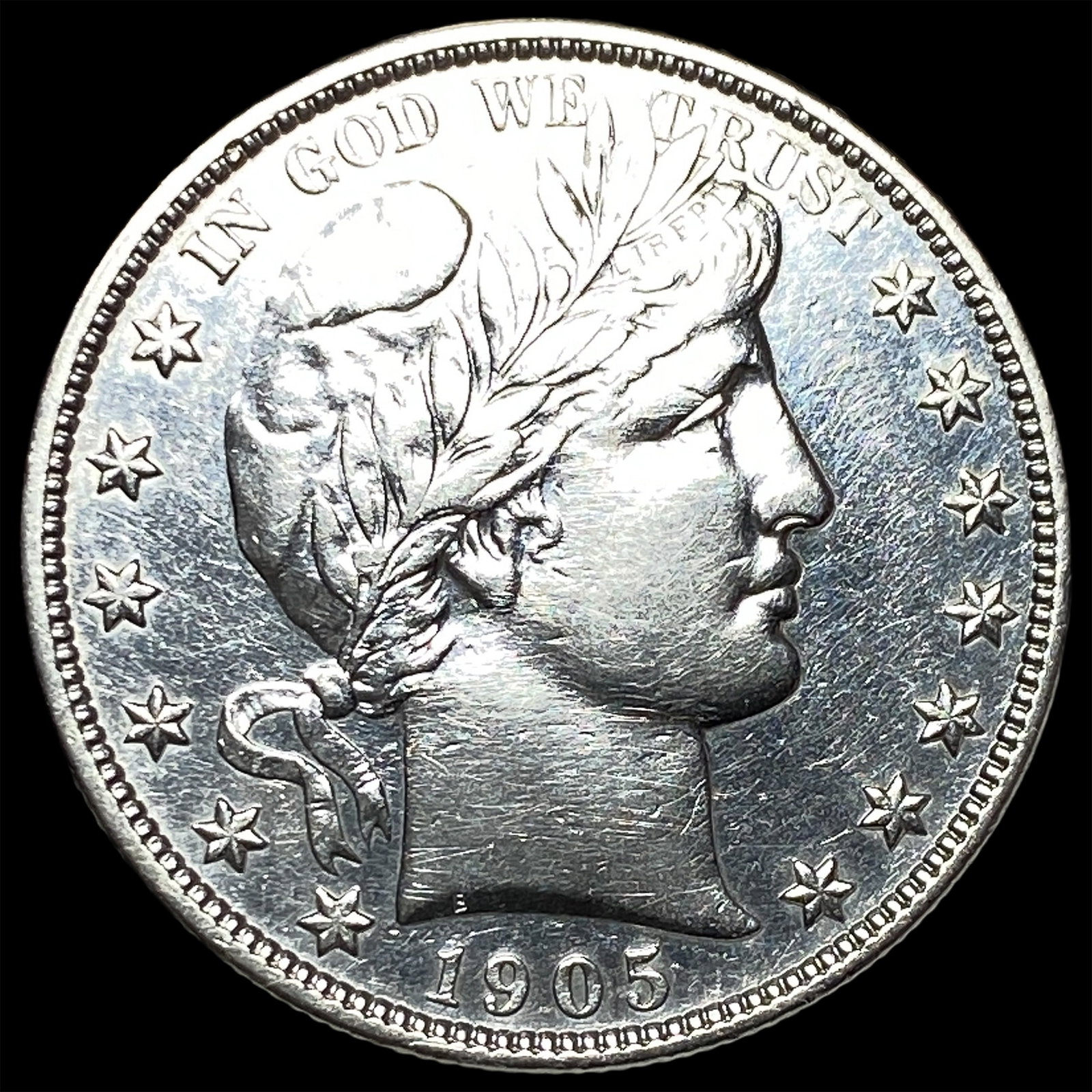 1905-S Silver Barber Half Dollar CLOSELY UNCIRCULATED: 1905-S Silver Barber Half Dollar CLOSELY UNCIRCULATED