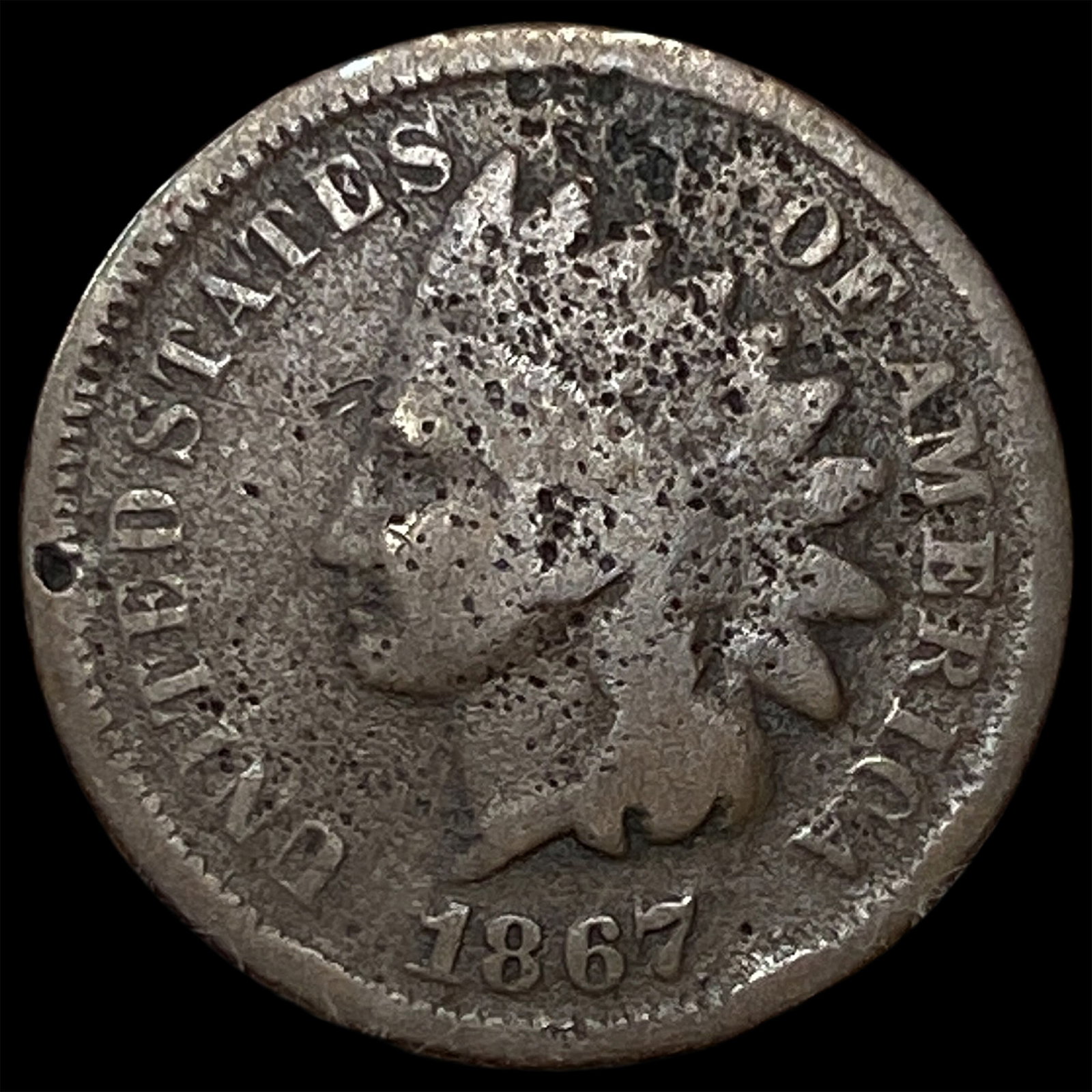 1867 Indian Head Cent NICELY CIRCULATED: 1867 Indian Head Cent NICELY CIRCULATED