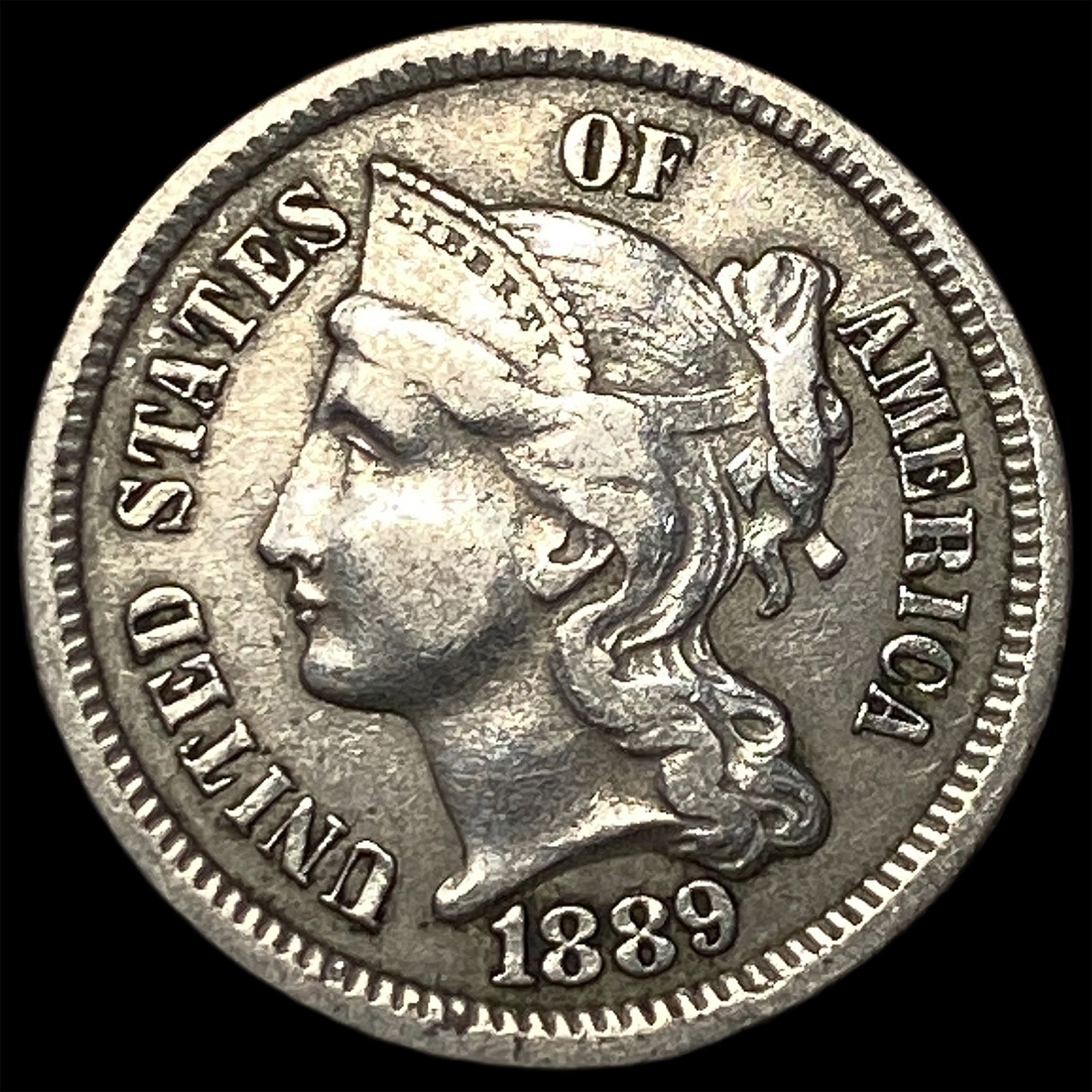 1889 Nickel Three-Cent Piece LIGHTLY CIRCULATED (1 of 2)
