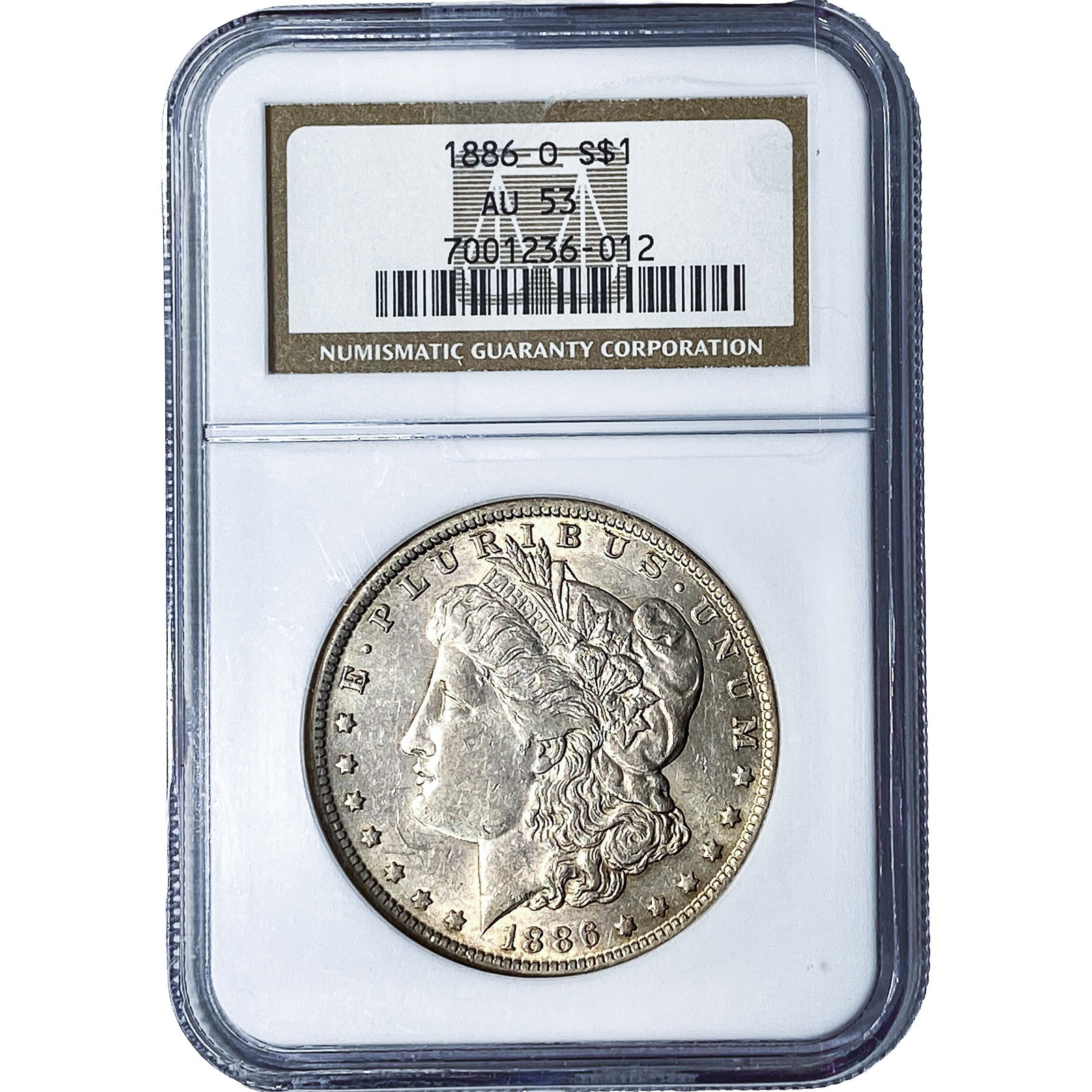 1886-O Morgan Silver Dollar NGC AU53: 1886-O Morgan Silver Dollar NGC AU53