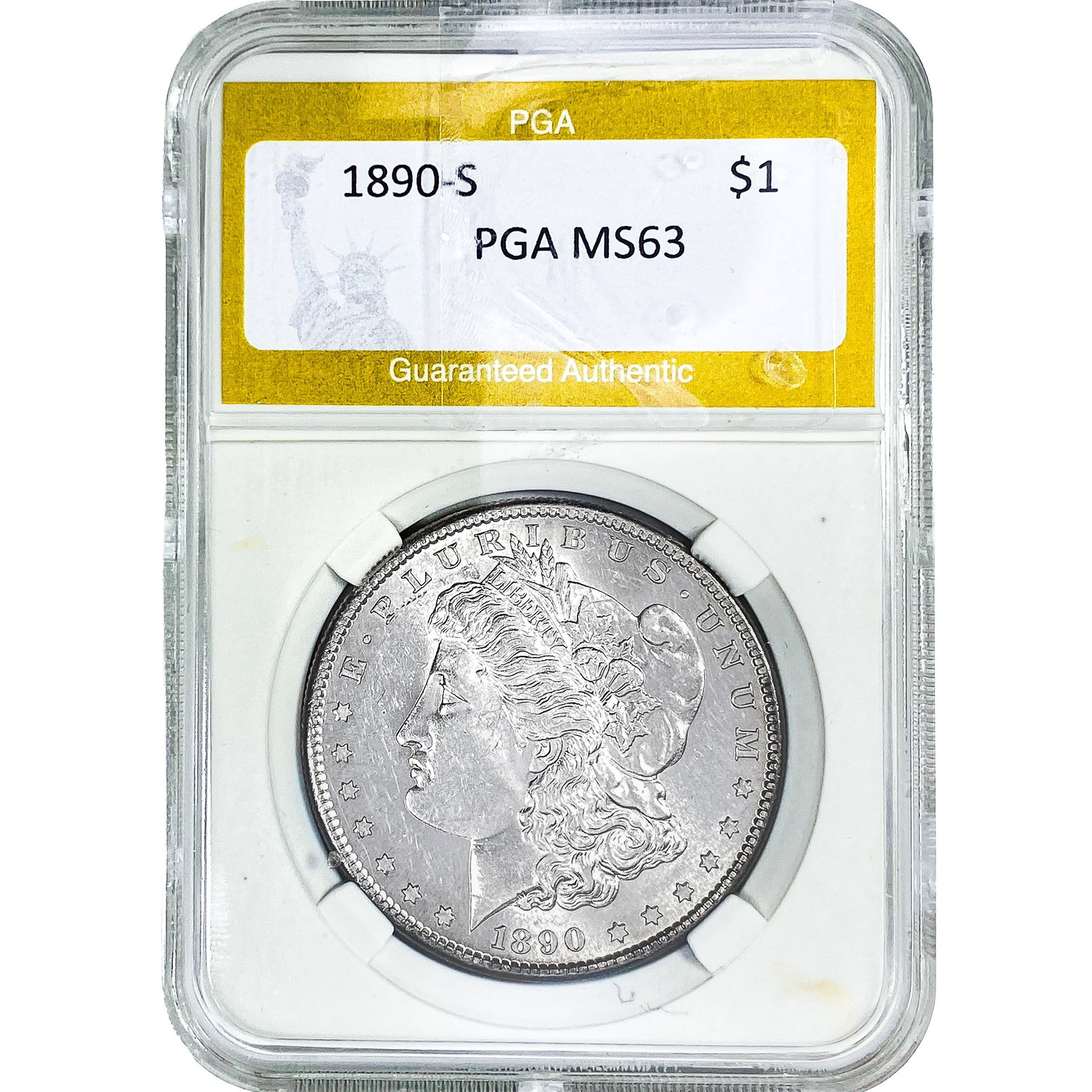 1890-S Morgan Silver Dollar PGA MS63: 1890-S Morgan Silver Dollar PGA MS63