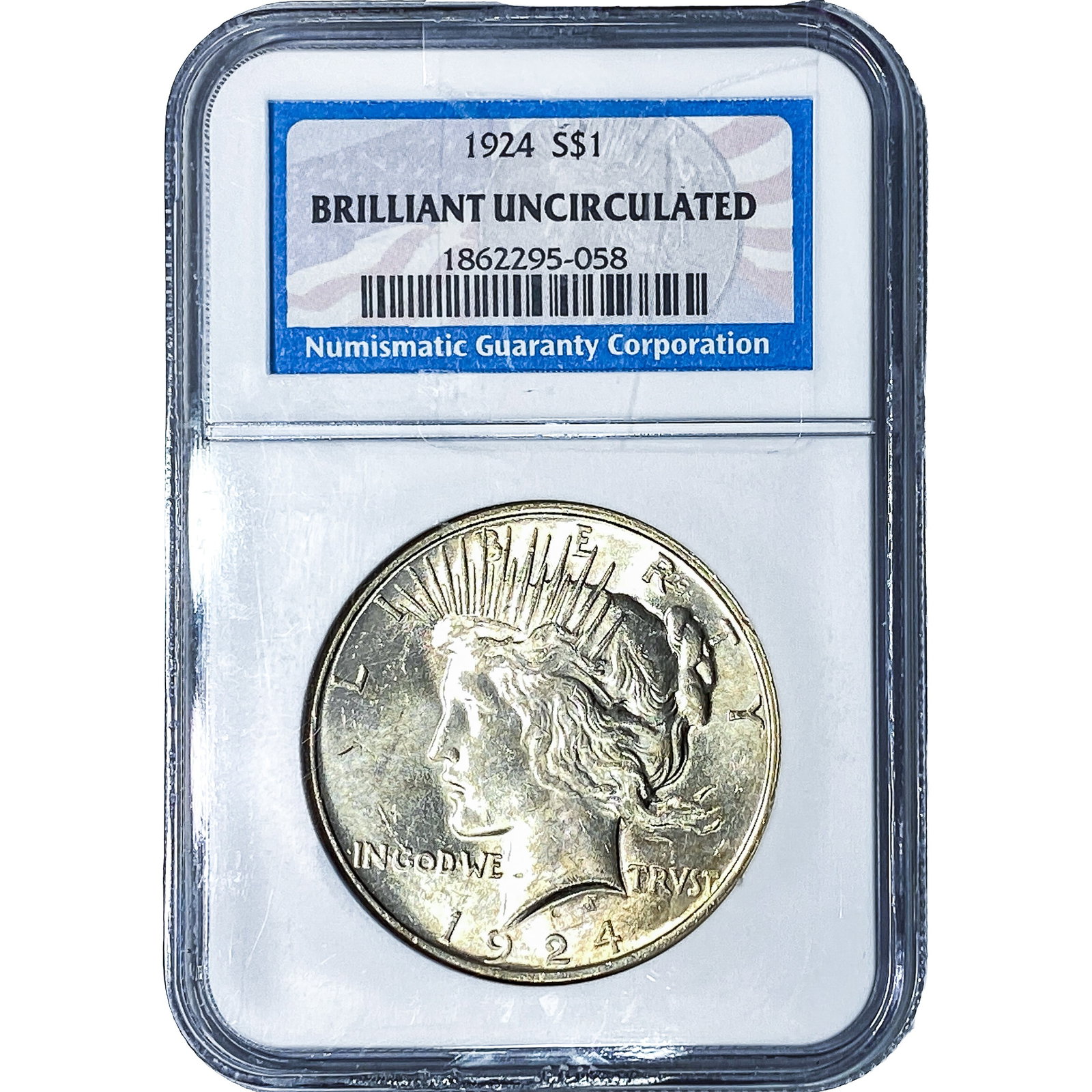 1924 Silver Peace Dollar NGC BU: 1924 Silver Peace Dollar NGC BU
