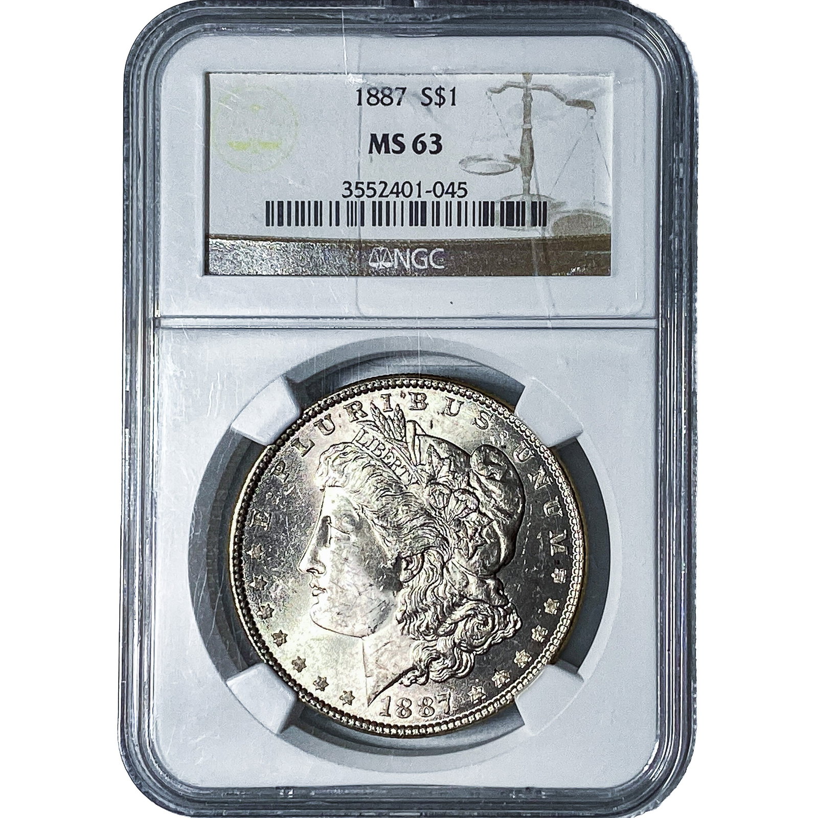 1887 Morgan Silver Dollar NGC MS63: 1887 Morgan Silver Dollar NGC MS63