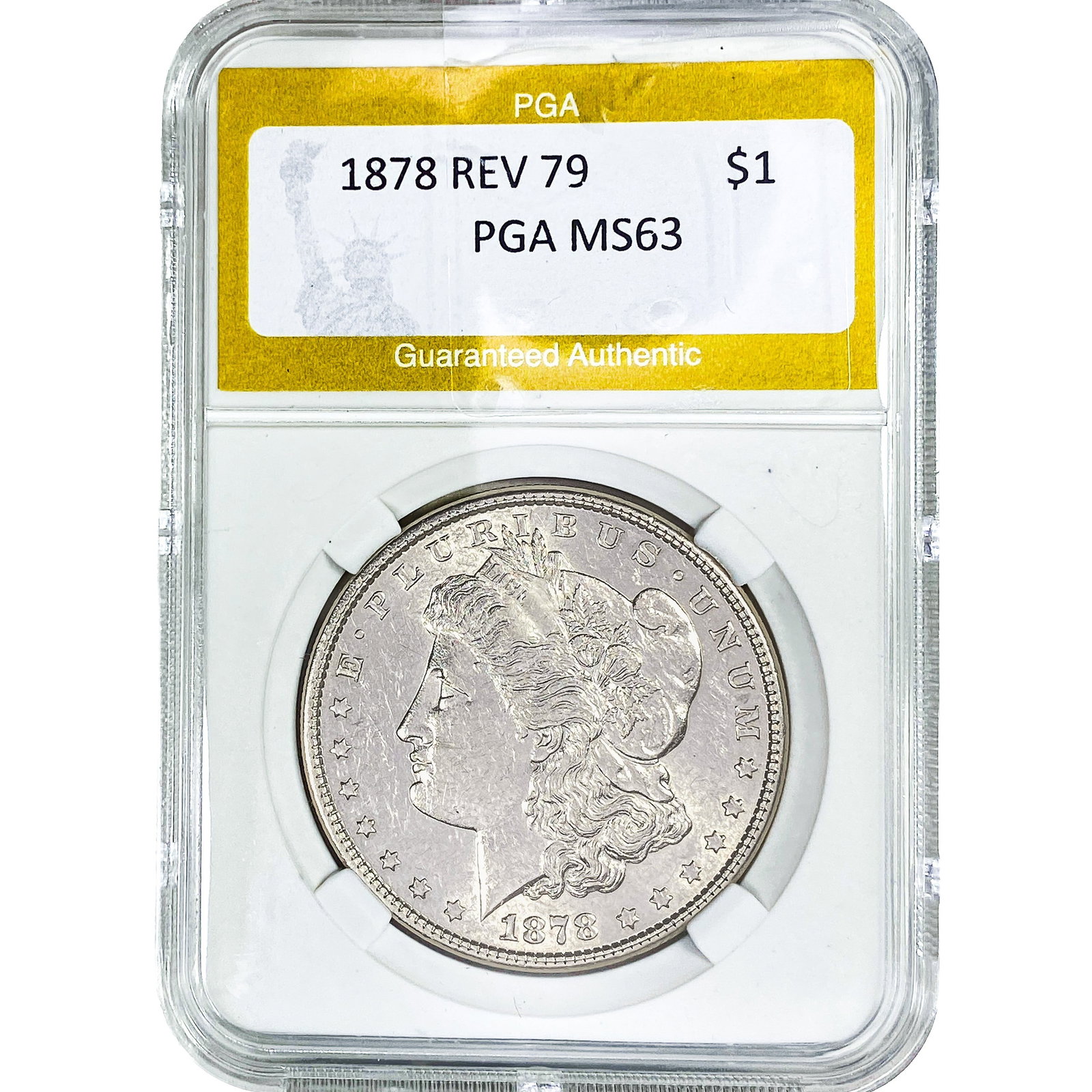 1878 Rev 79 Morgan Silver Dollar PGA MS63: 1878 Rev 79 Morgan Silver Dollar PGA MS63
